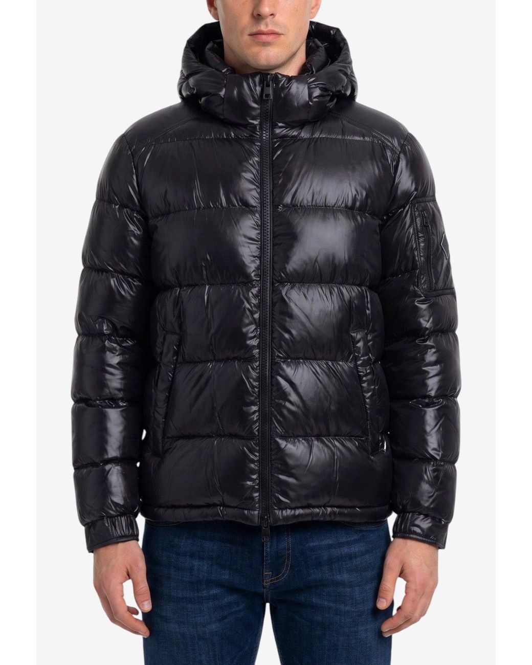 Herno Black Polar Tech Hooded Down Jacket for men