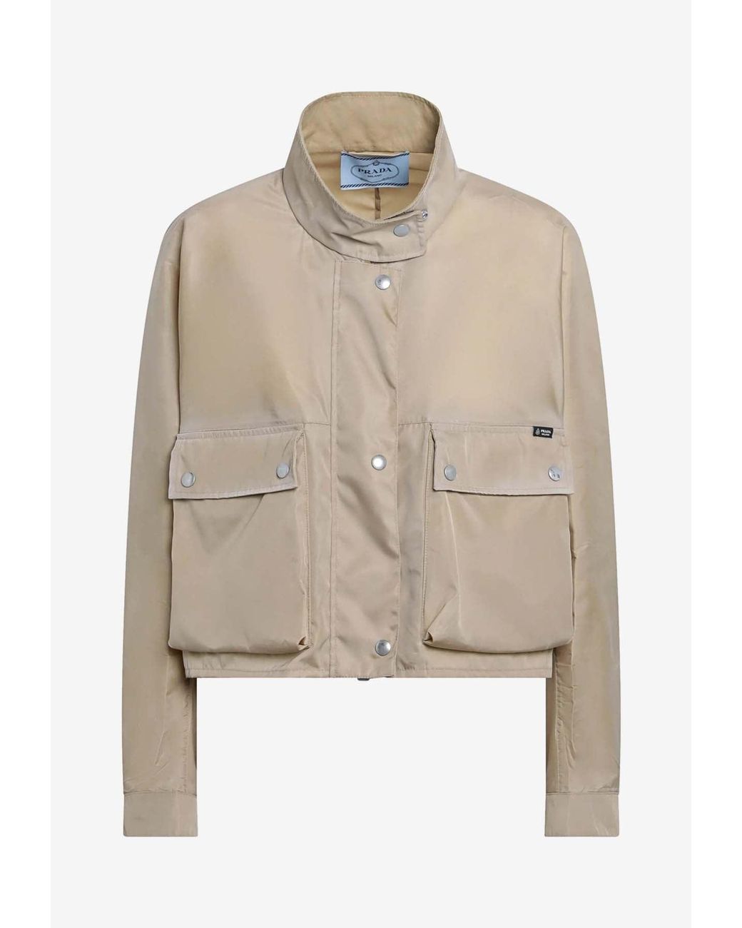 Prada Natural High-Neck Rain Jacket