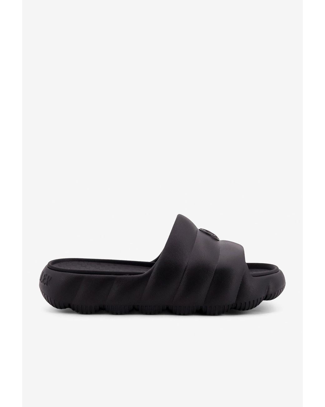 Moncler Black Lilo Logo Slides