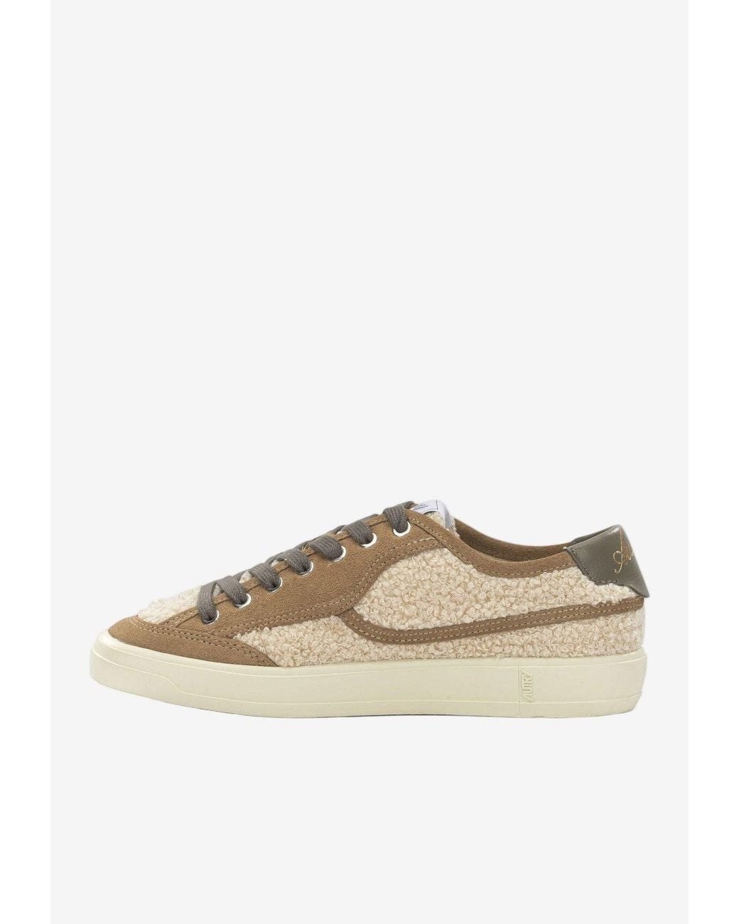 Autry Brown Windscape Bouclé Low-Top Sneakers