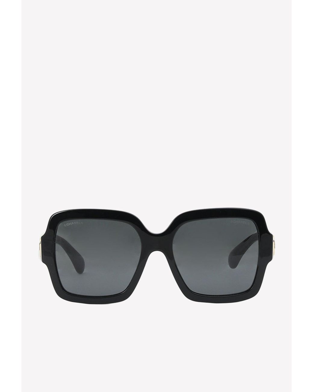 Chanel Oversized Square-shaped Sunglasses With Charms in Grey
