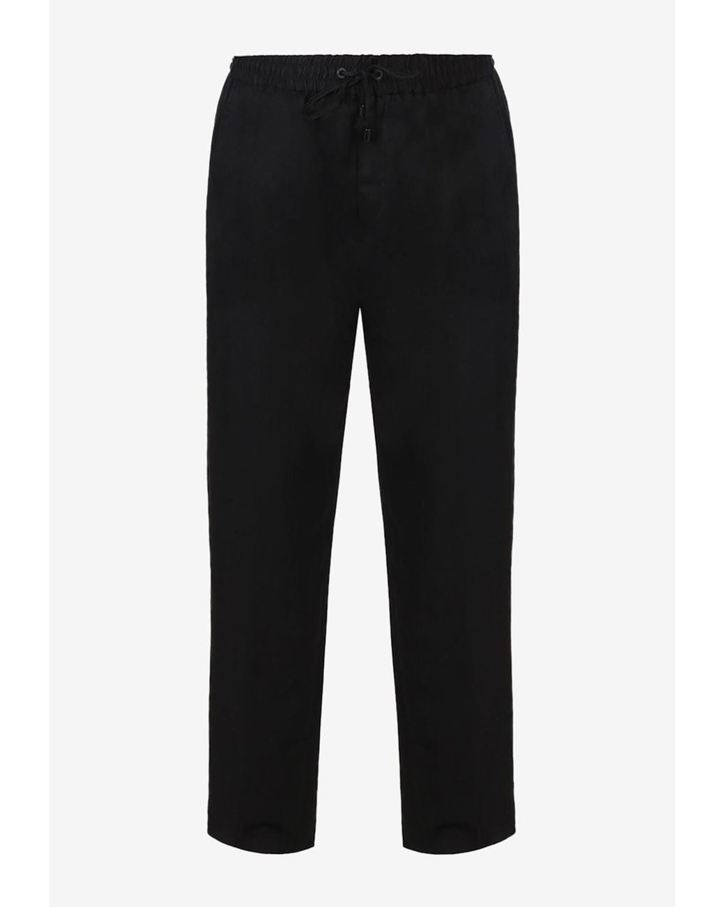 Etro Black Drawstring Straight-Leg Pants for men