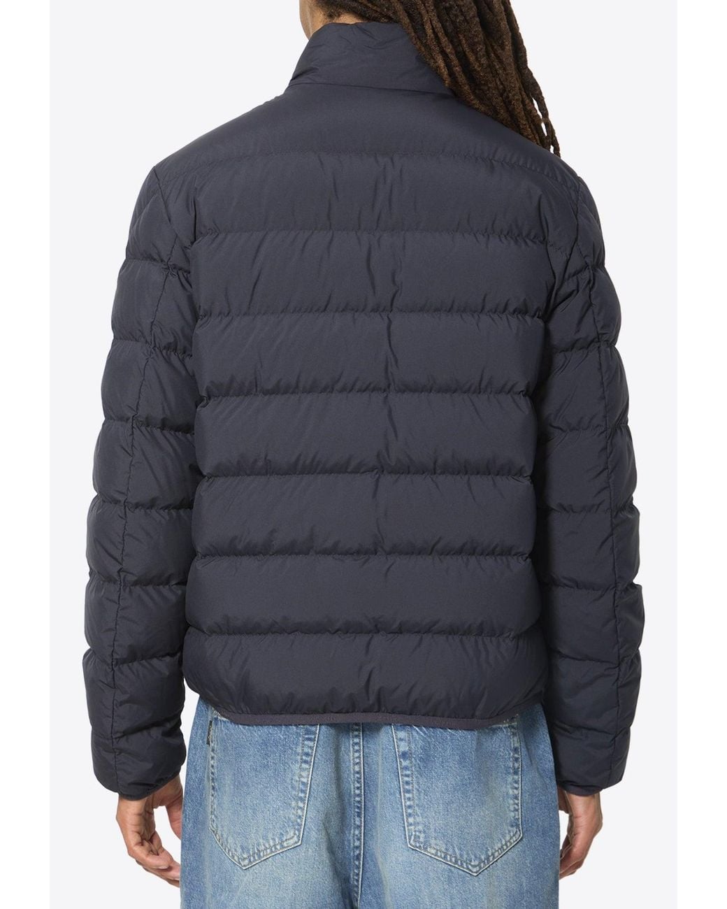 Moncler Blue Baudinet Short Down Jacket for men