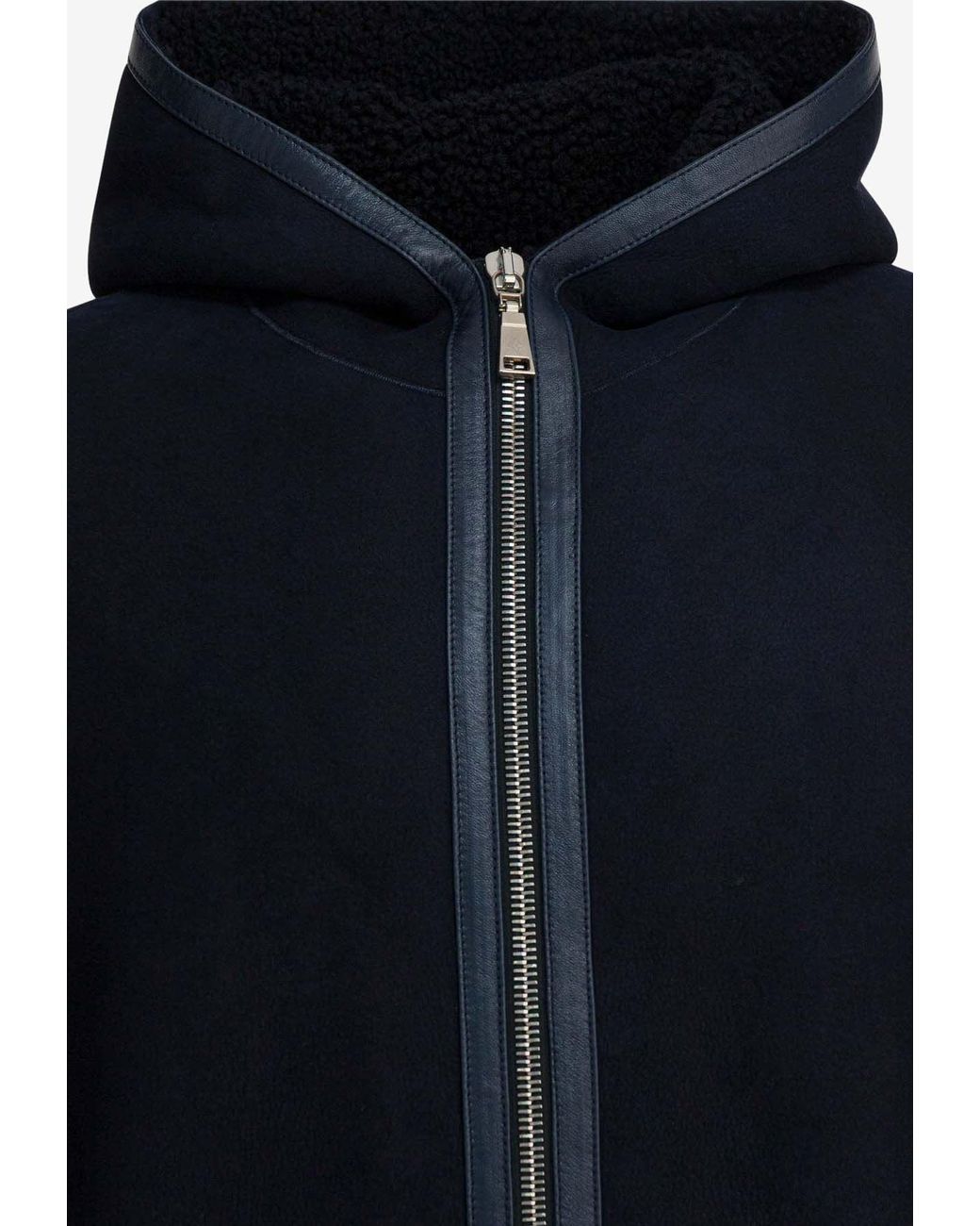 Tagliatore Blue Wool Zip-Up Coat for men