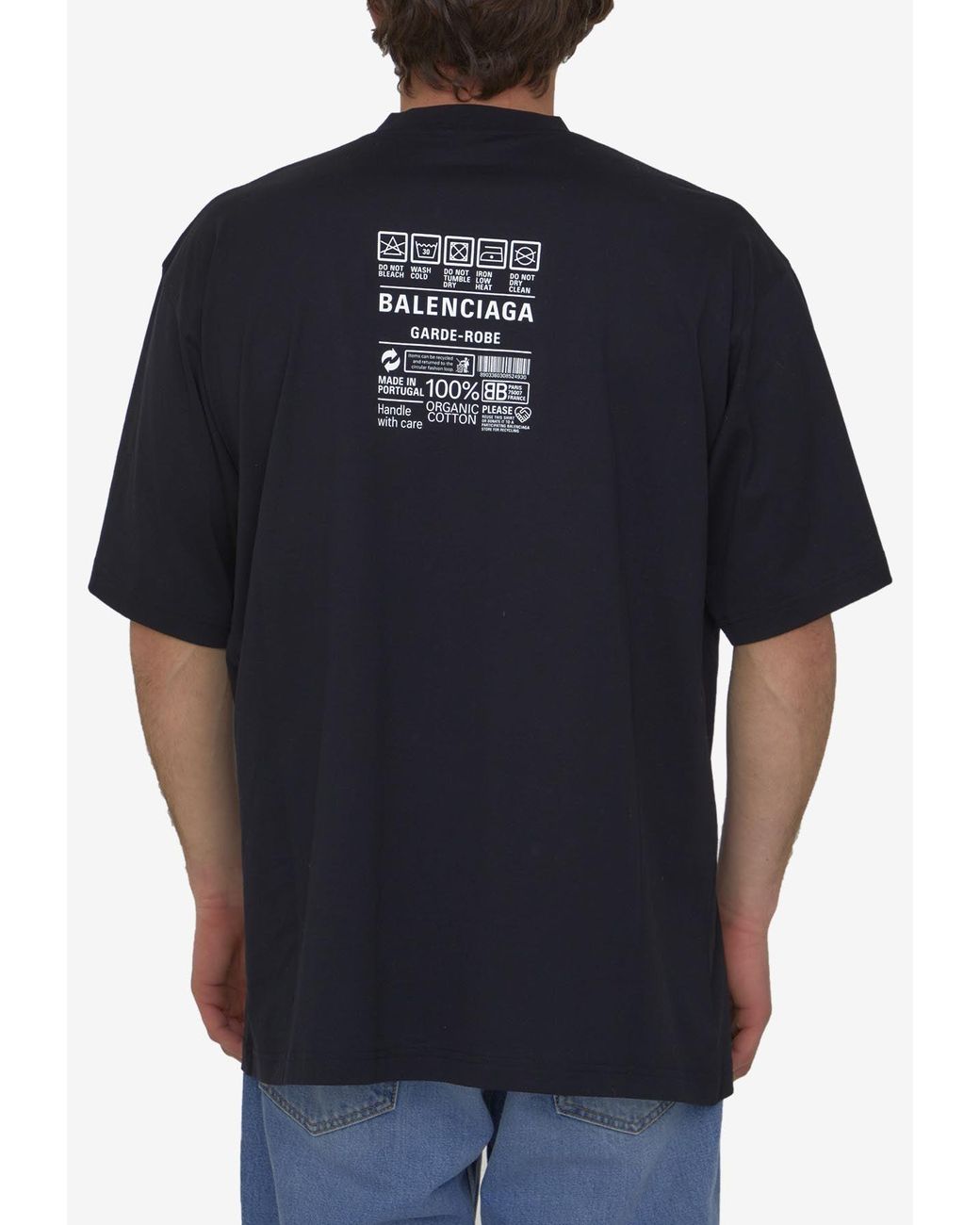 Balenciaga Care Label Print T-shirts in Black for Men | Lyst Australia