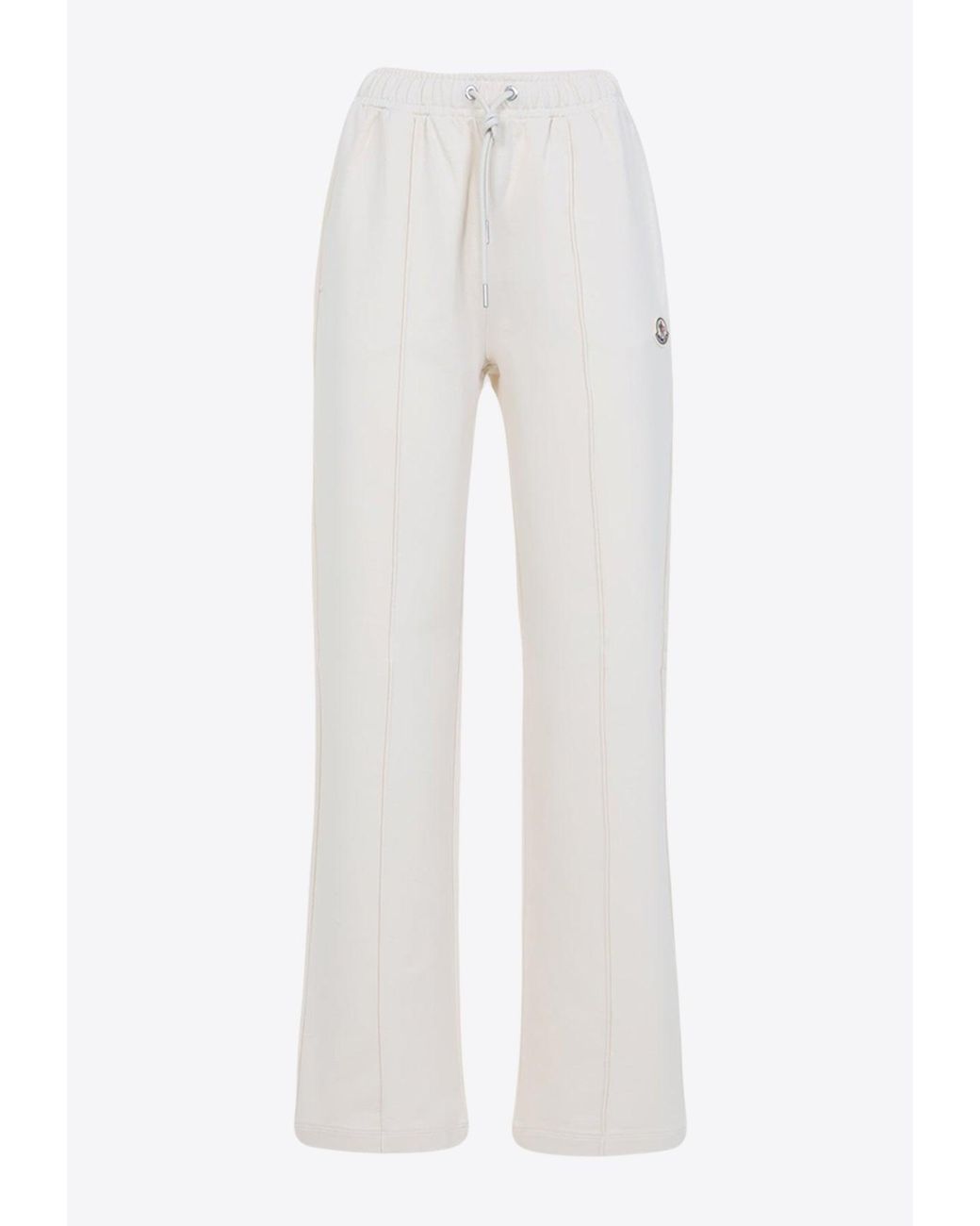 Moncler White Logo Patch Track Pants