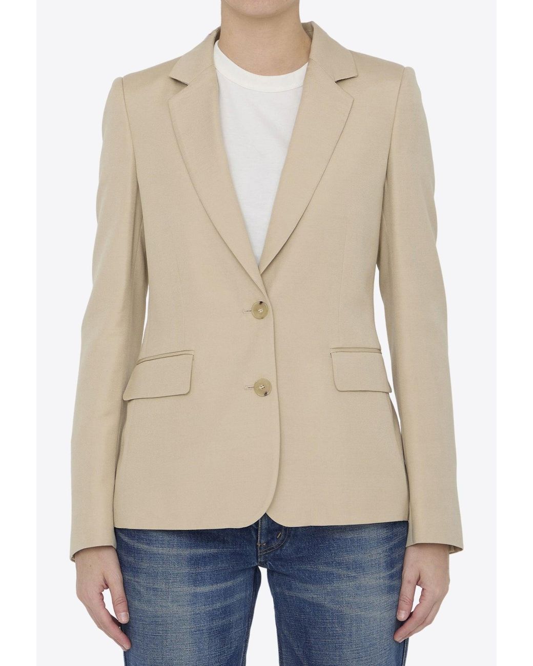 Stella McCartney Natural Iconic Single-Breasted Blazer