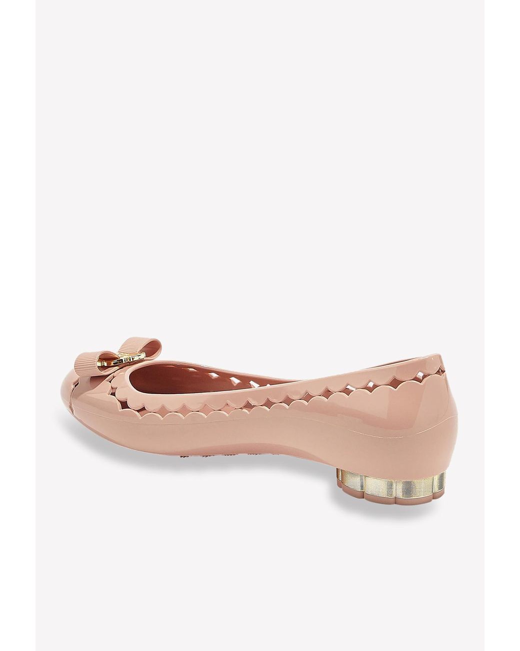 flower heel jelly ballet flat