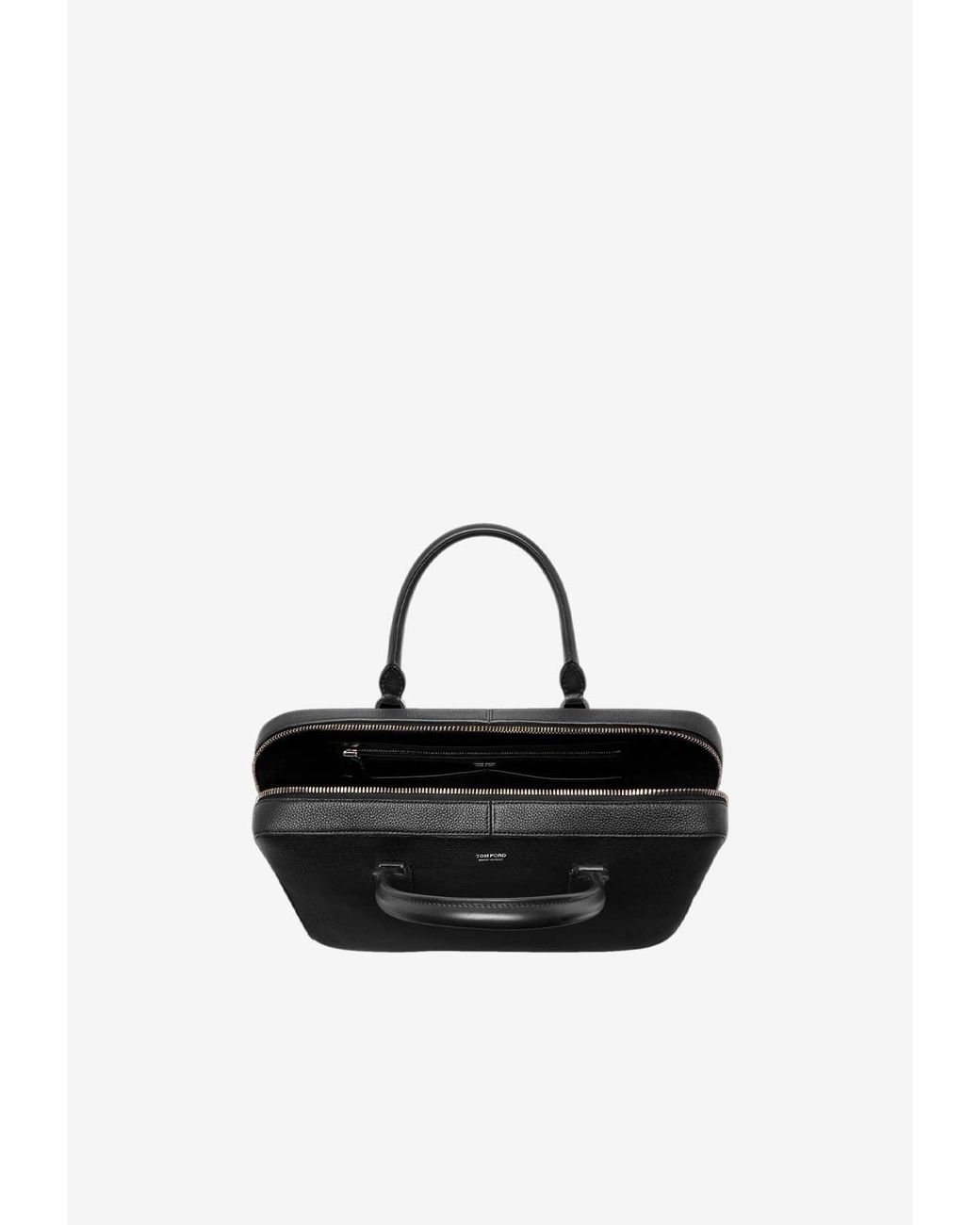 Tom Ford Black Elliot Leather Briefcase for men