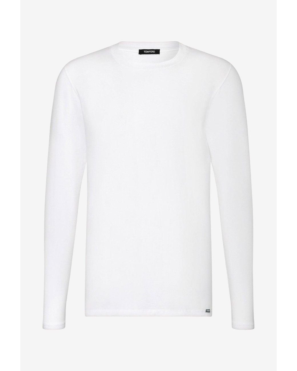 Tom Ford White Long-Sleeved Basic T-Shirt for men
