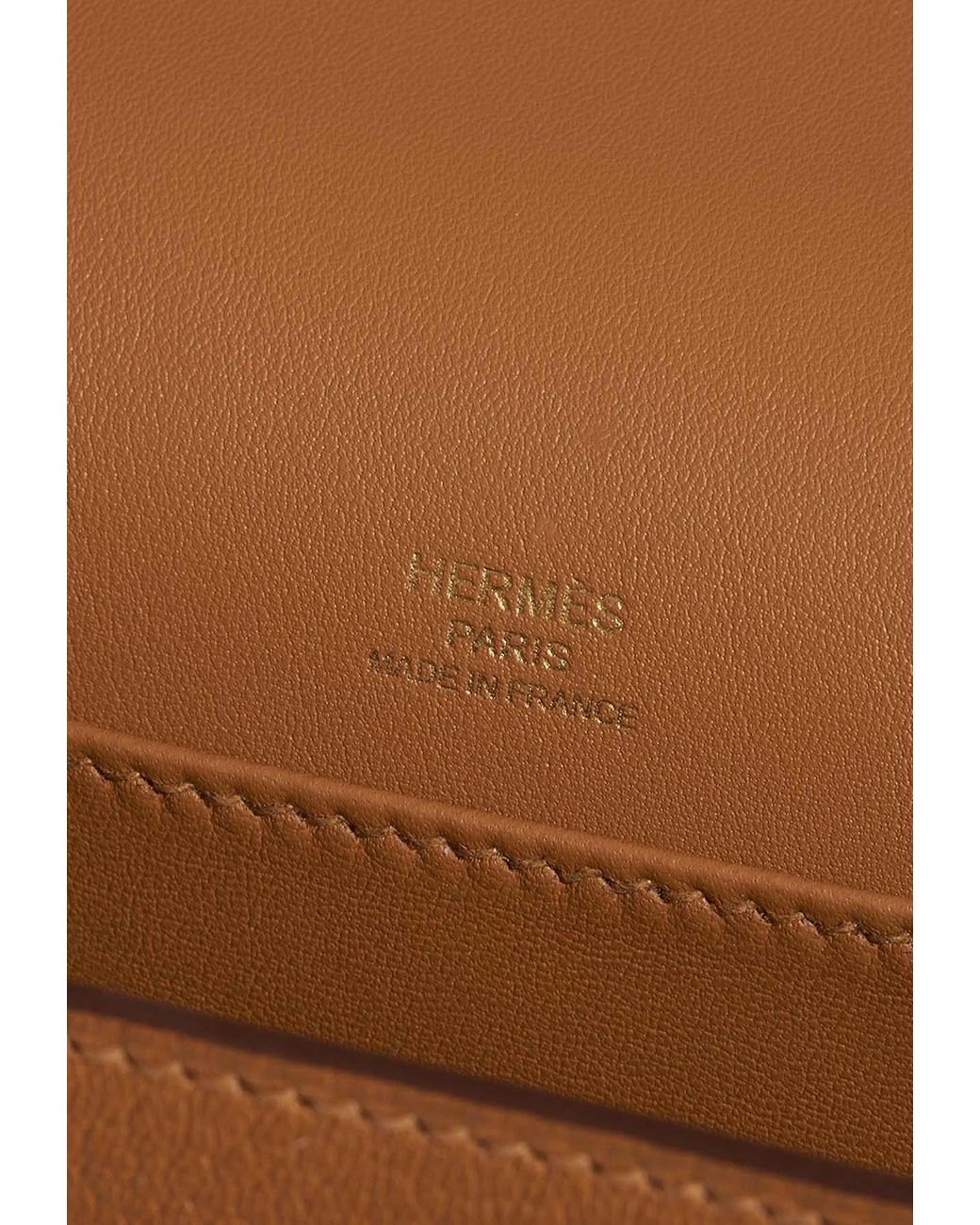 Hermes Geta Bag Chevre Mysore Leather Etoupe Gold Hardware
