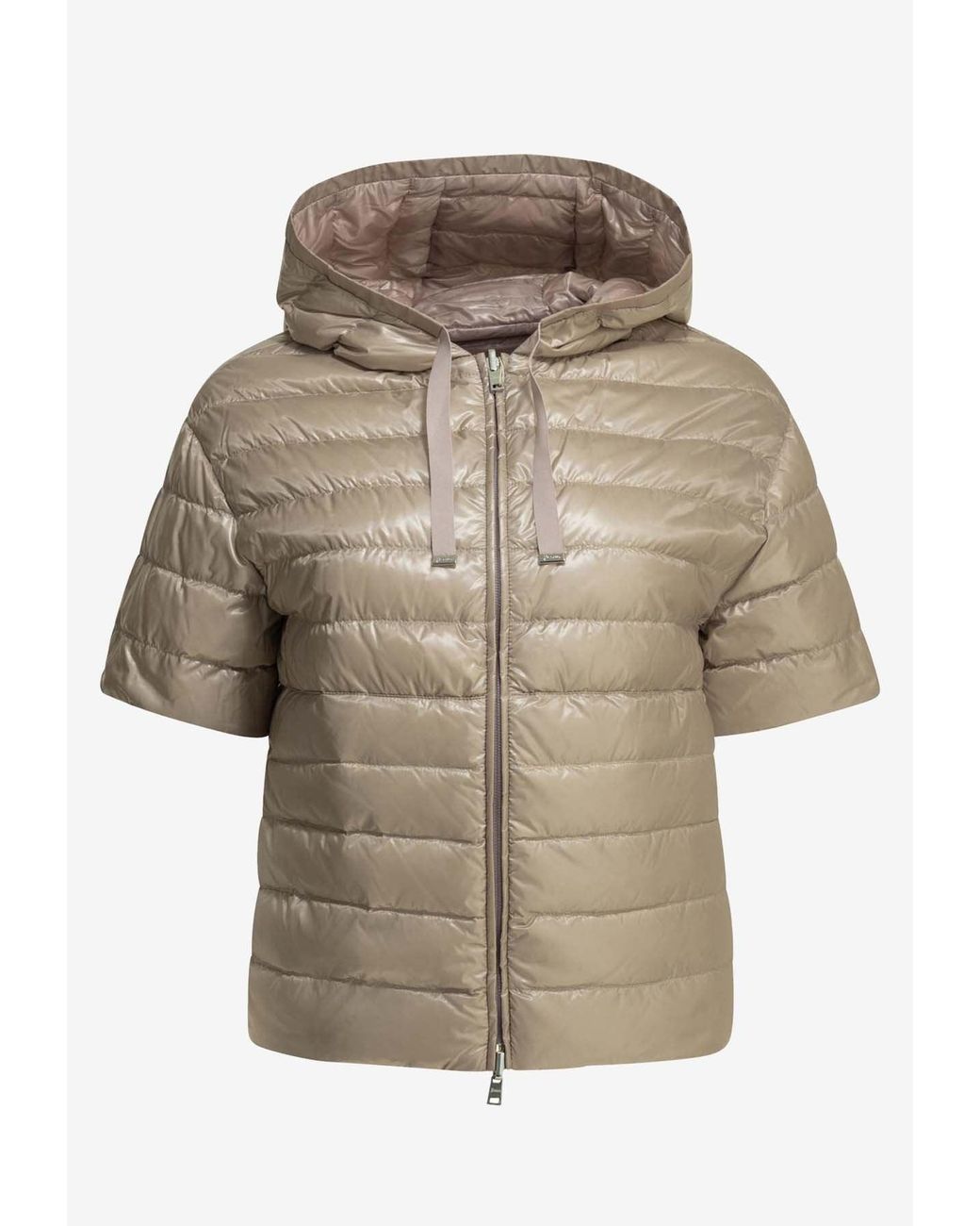 Herno Gray Reversible Short-Sleeved Down Jacket