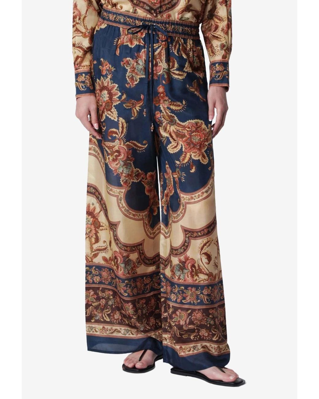Zimmermann Multicolor Aster Printed Silk Pants