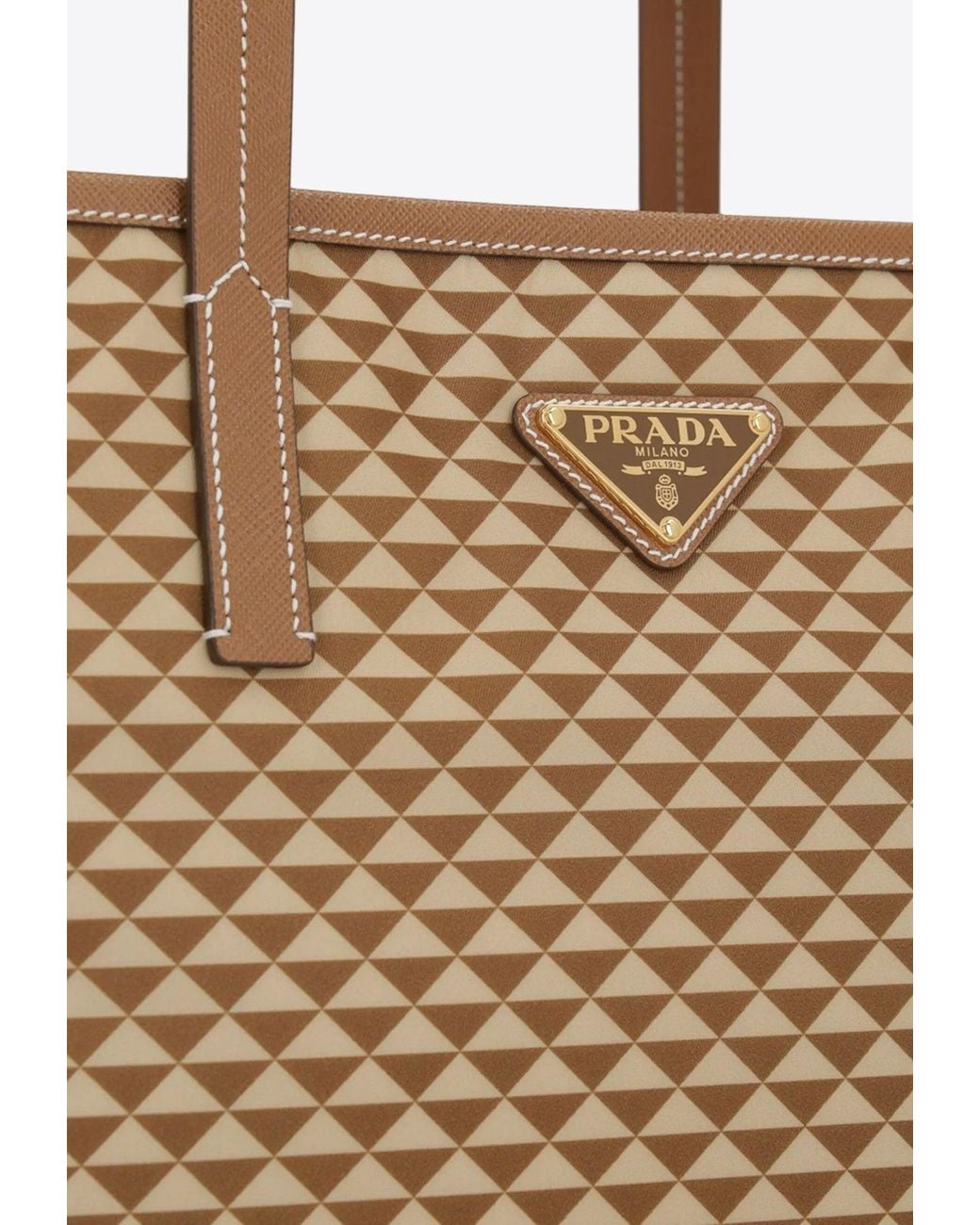 Prada Natural Re-Nylon Printed Tote Bag