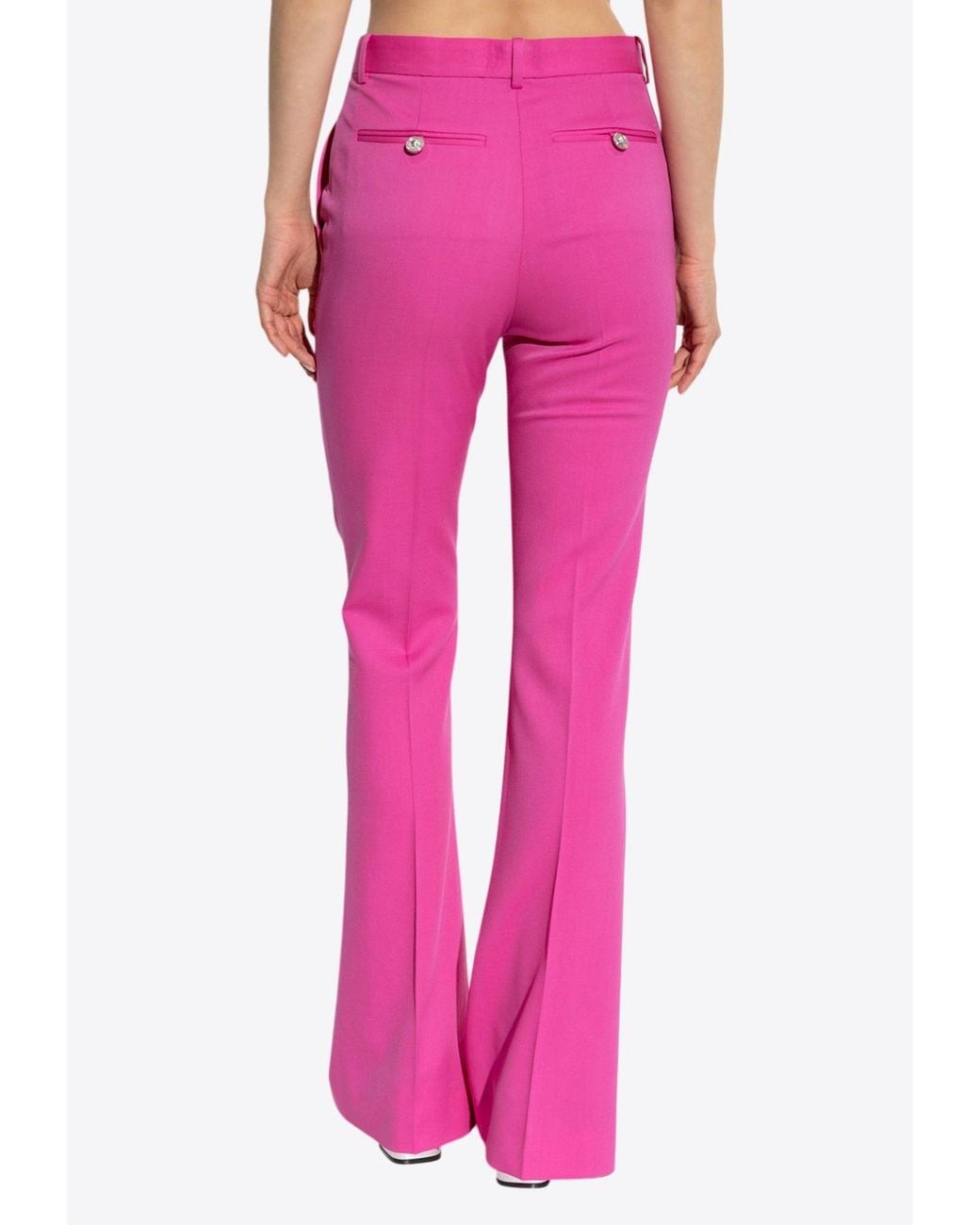 Versace Pink Wool Pleated Pants