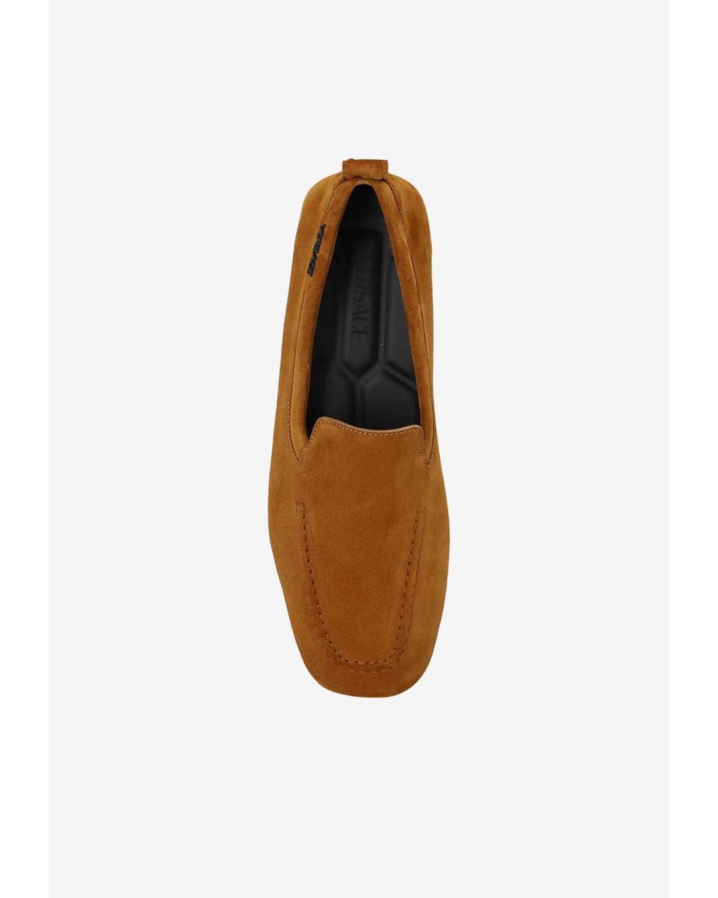 Versace Brown Villa Suede Loafers for men