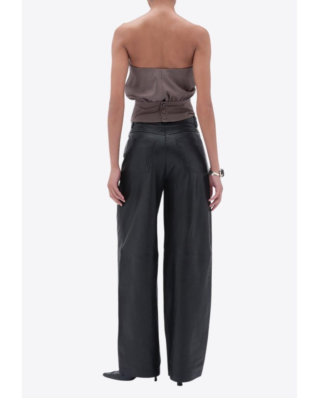 Remain Blue Cocoon Leather Pants