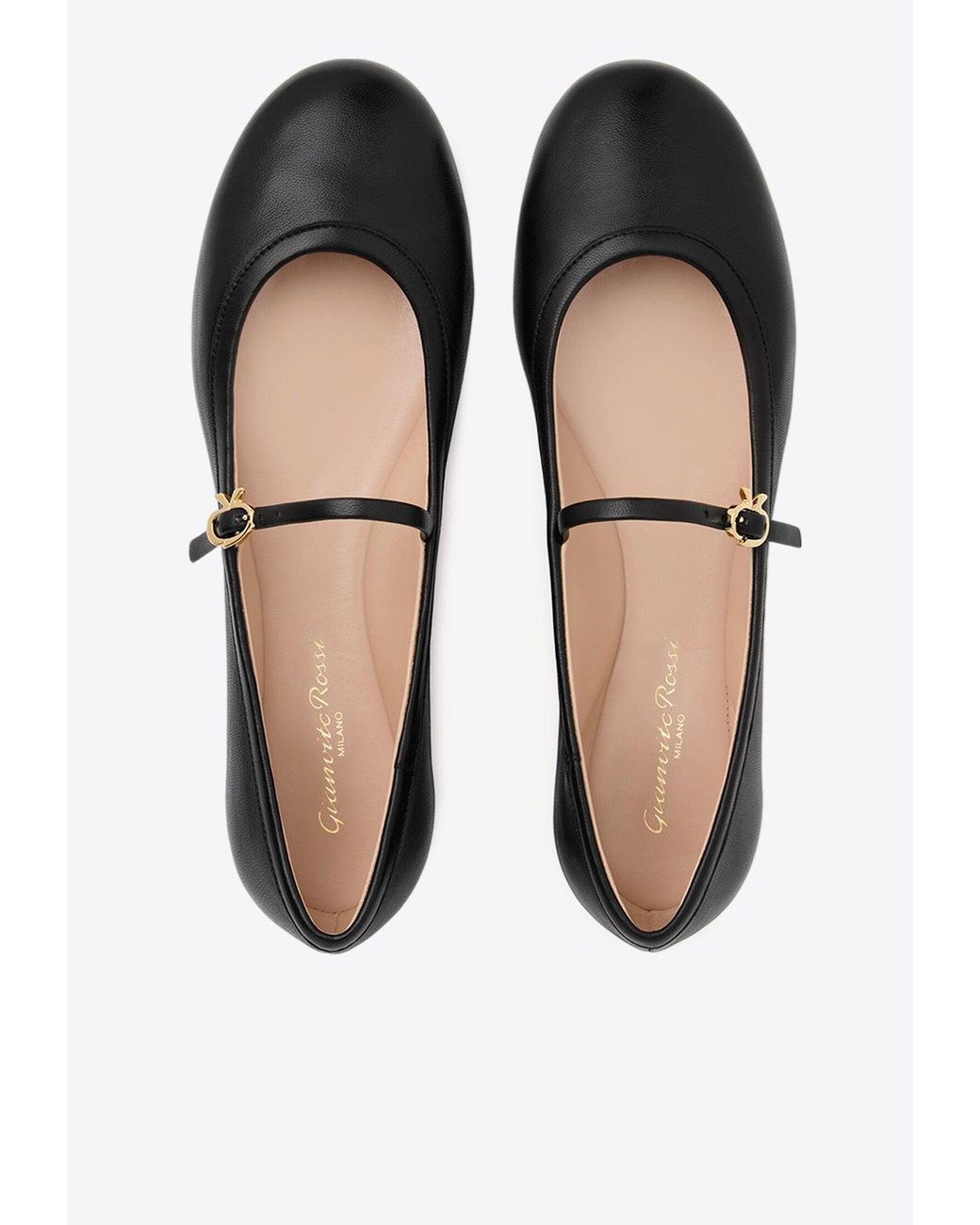 Gianvito Rossi Carla Nappa Leather Ballet Flats in White | Lyst