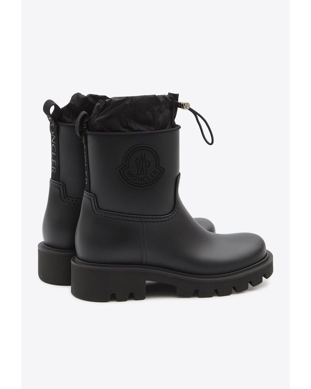 Moncler Black Kickstream Drawstring Rain Boots