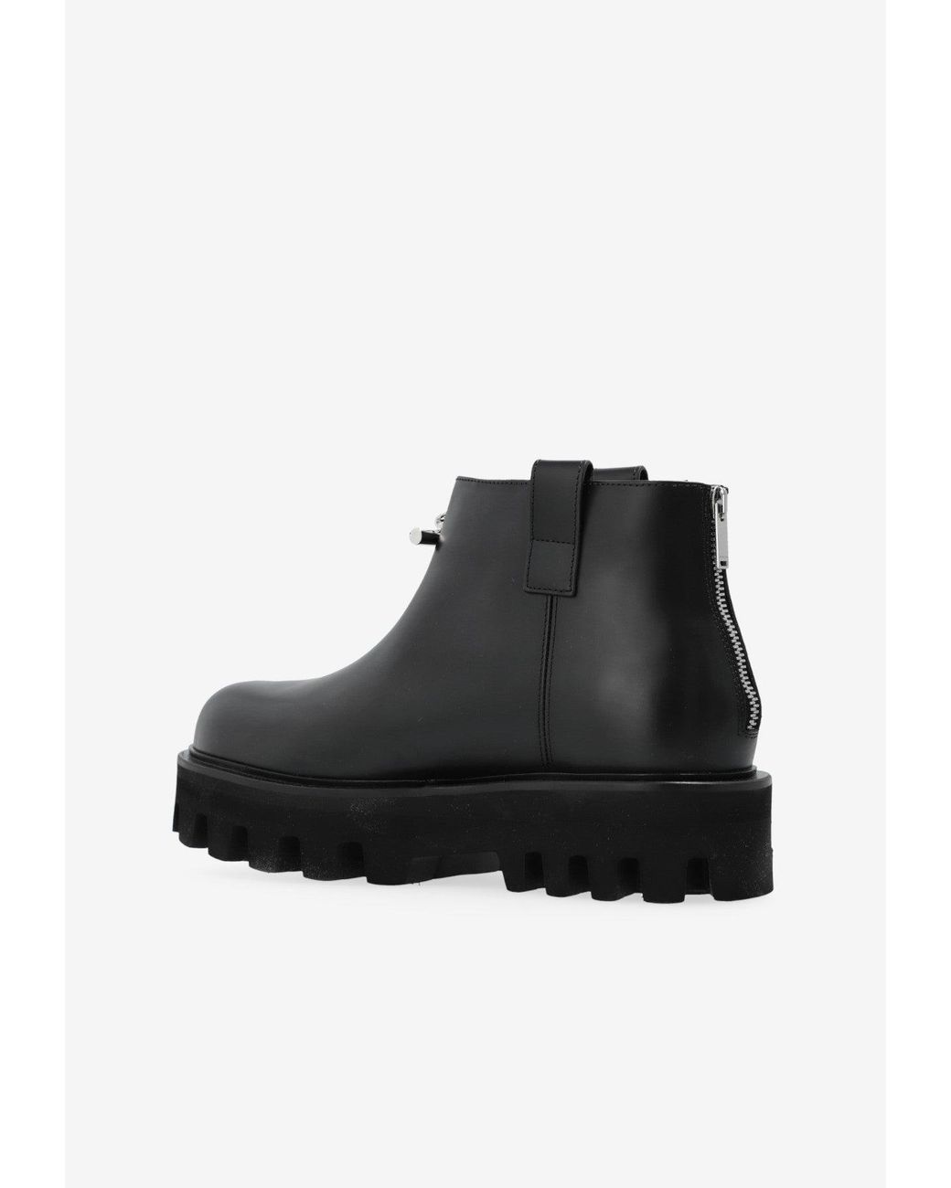 McQueen Black Leather Platform Boots for men