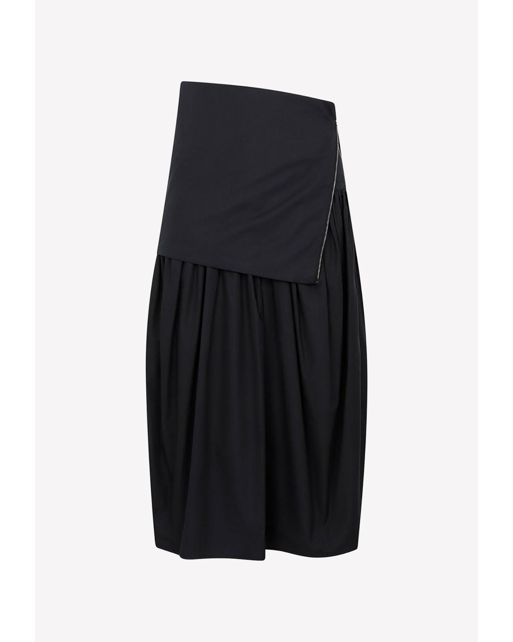 Lemaire Knee-length Asymmetric Skirt in Black | Lyst