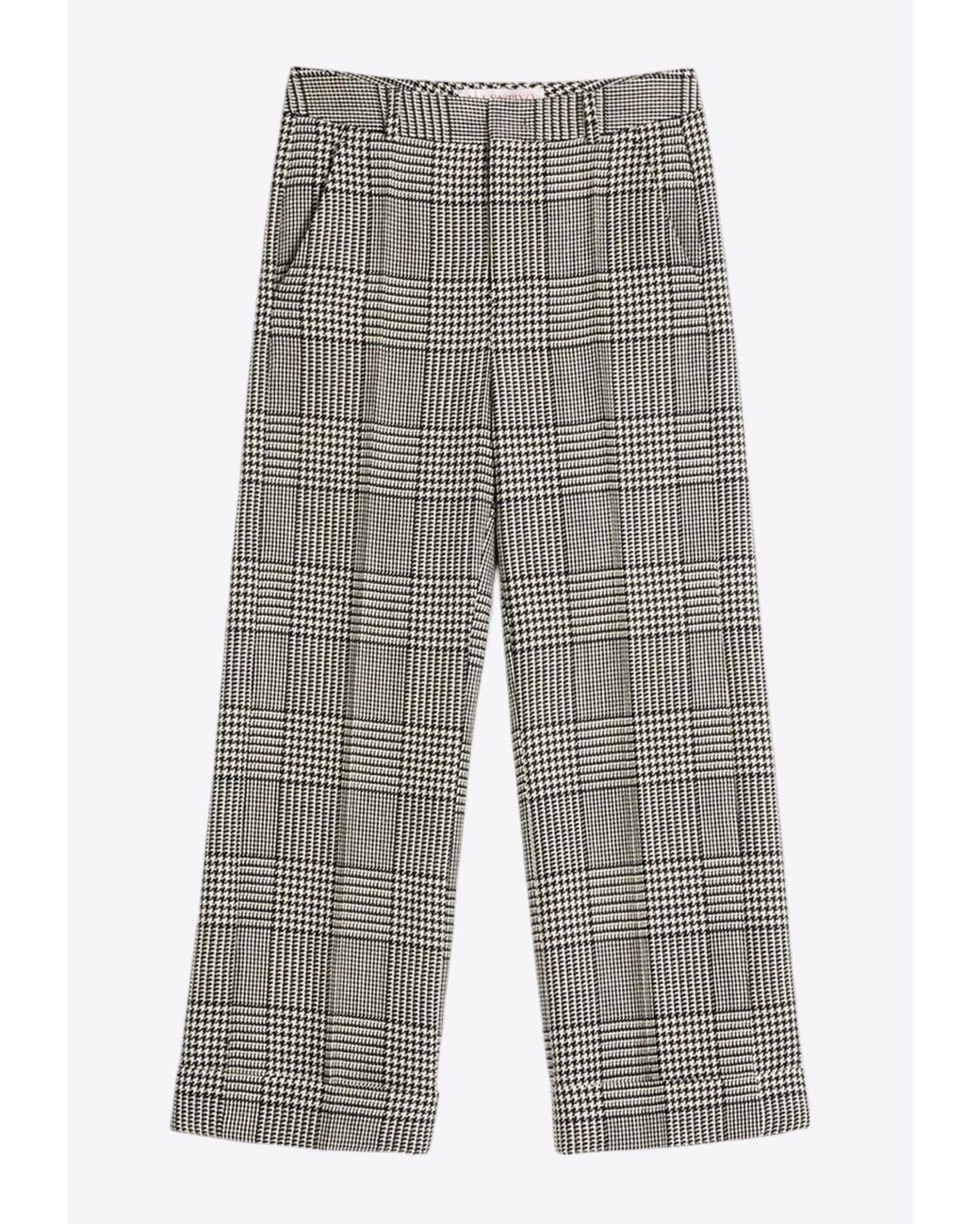 Valentino Gray Houndstooth Wool Pants for men