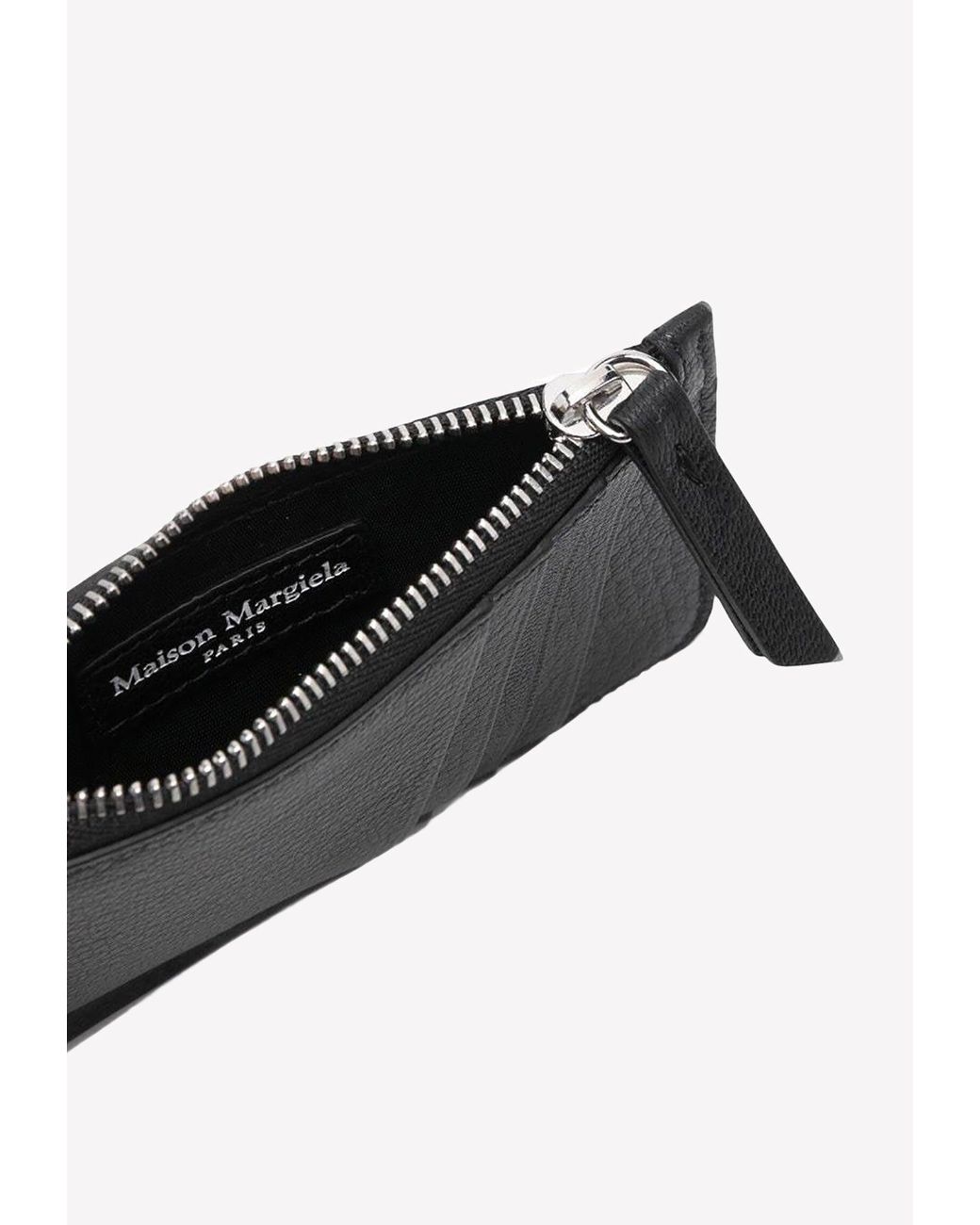 Maison Margiela Zip Cardholder In Bovine Leather in Black for Men | Lyst
