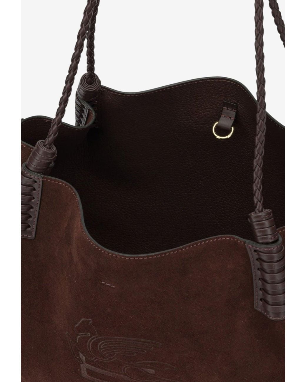 Etro Brown Small Libra Suede Shoulder Bag