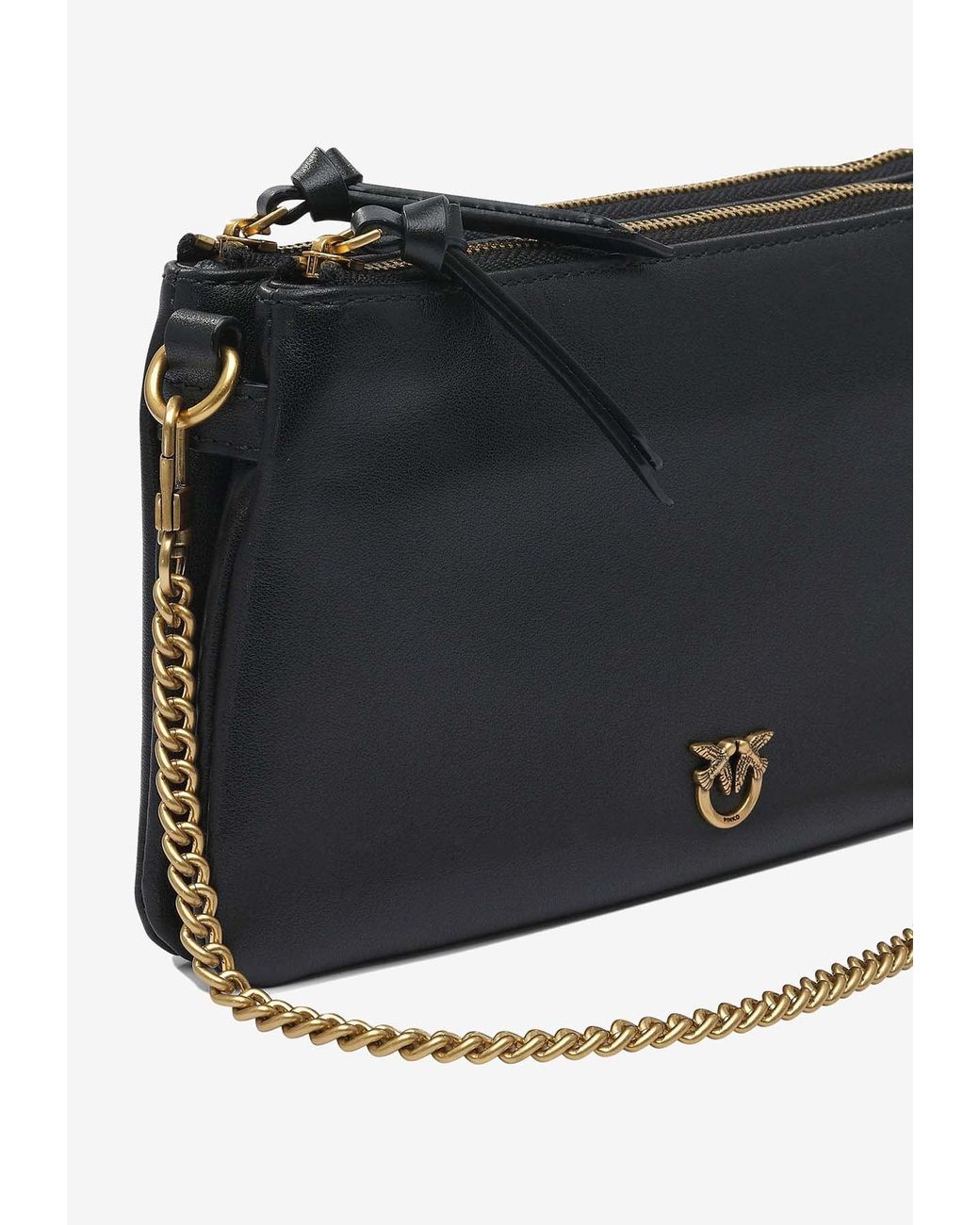 Pinko Black Mini Leather Double Bag