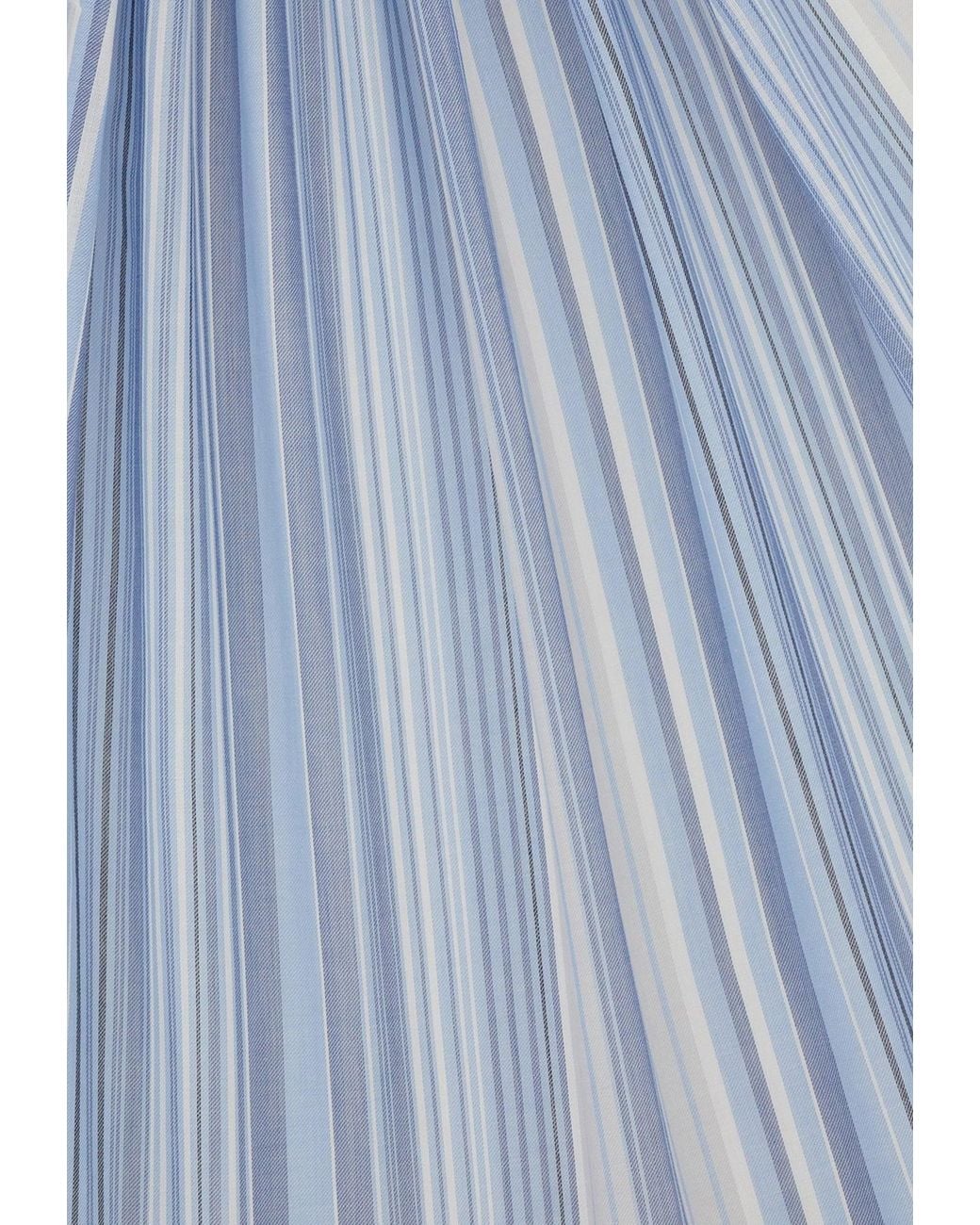 Ferragamo Blue Stripe Pattern Scarf for men