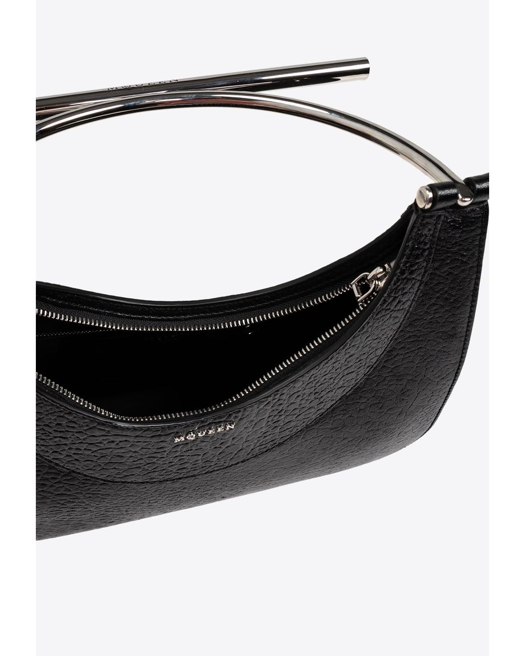 ハンドバッグ Alexander Mcqueen Black Leather Cross-Bar Handbag McQueen Cross-Bar Leather Top Handle Bag in Black | Lyst