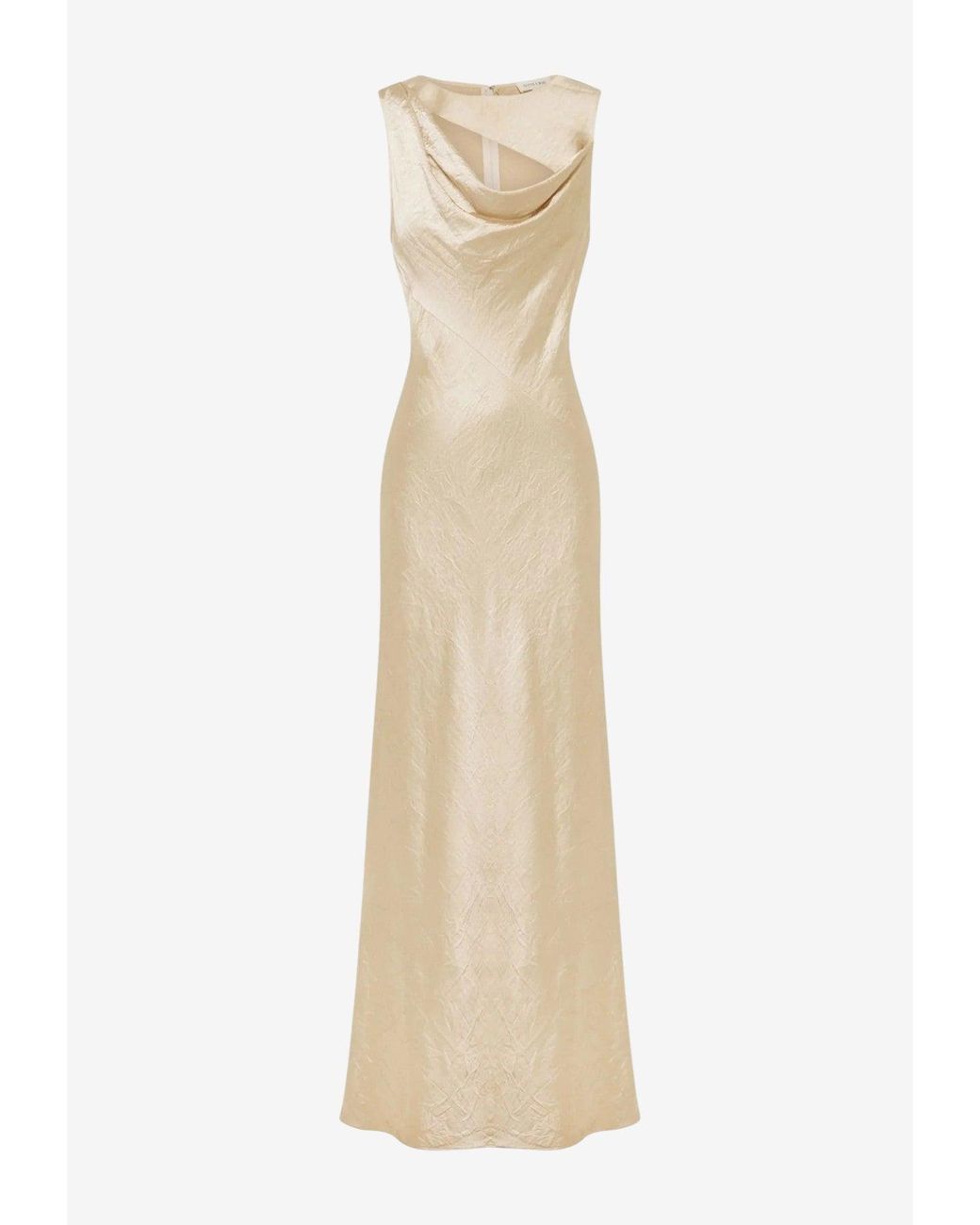 Shona Joy Andie Cowl-Neck Maxi Dress in Natural