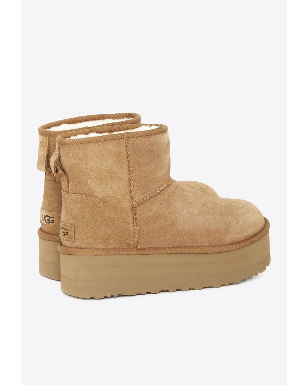 Ugg Natural Classic Mini Platform Suede Boots