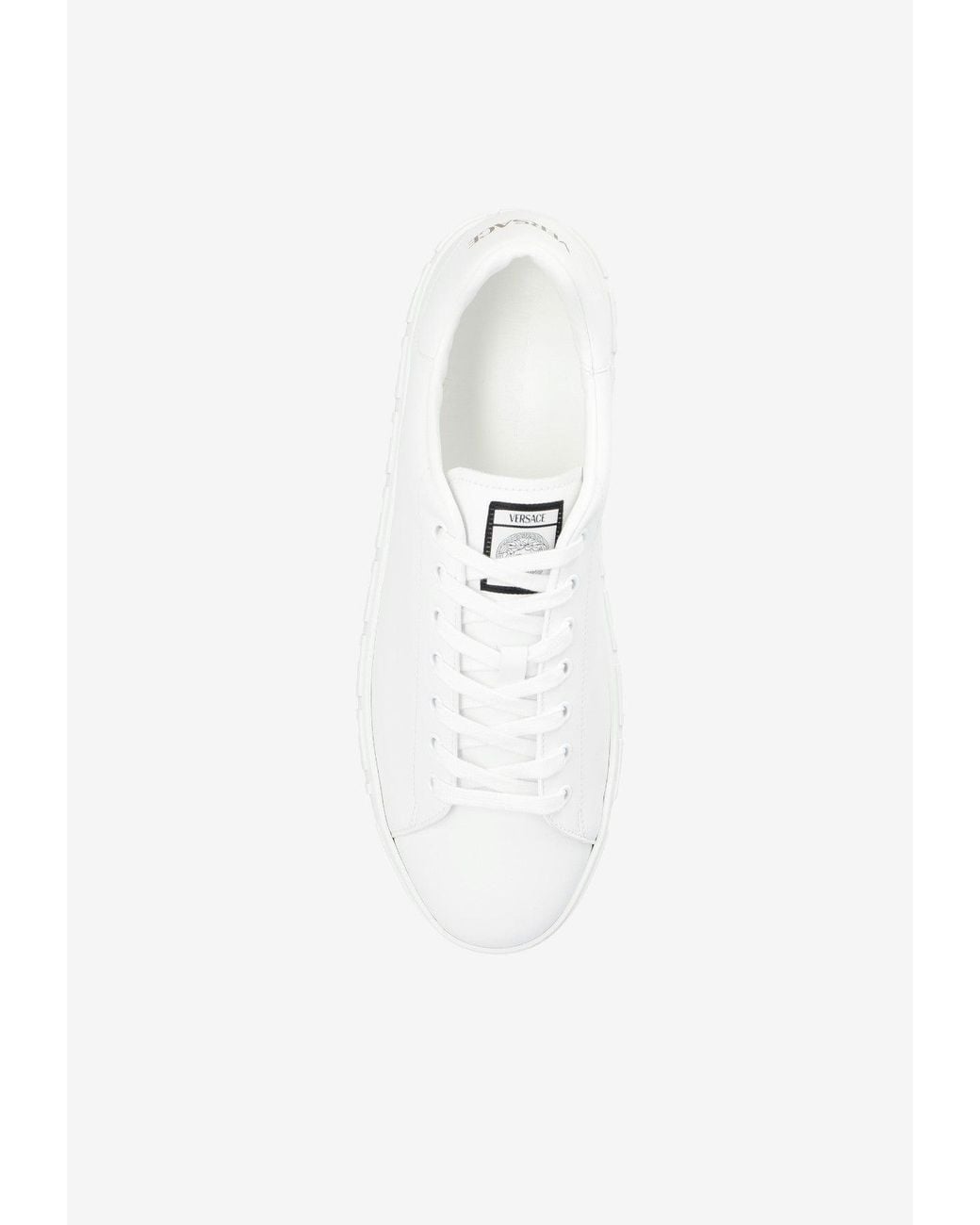 Versace White Greca Leather Low-Top Sneakers for men