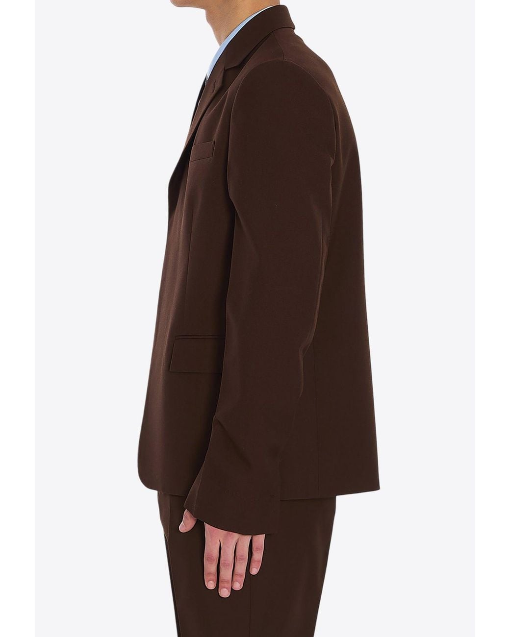 Gucci Brown Wool Twill Single-Breasted Blazer for men