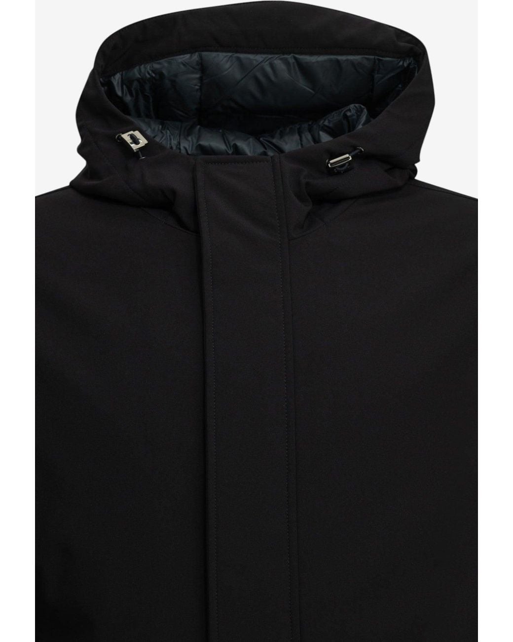 Herno Black Long Down Jacket for men