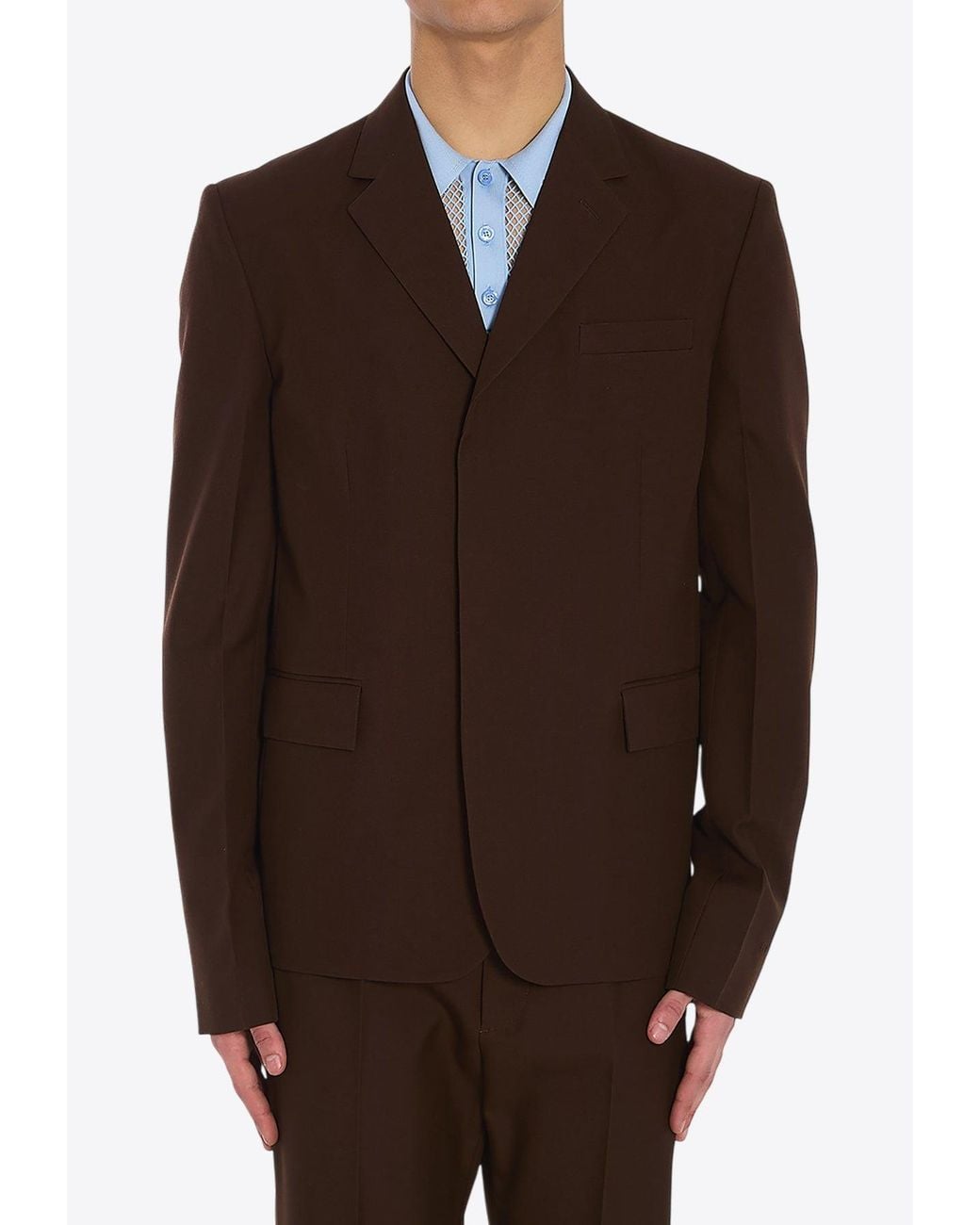 Gucci Brown Wool Twill Single-Breasted Blazer for men