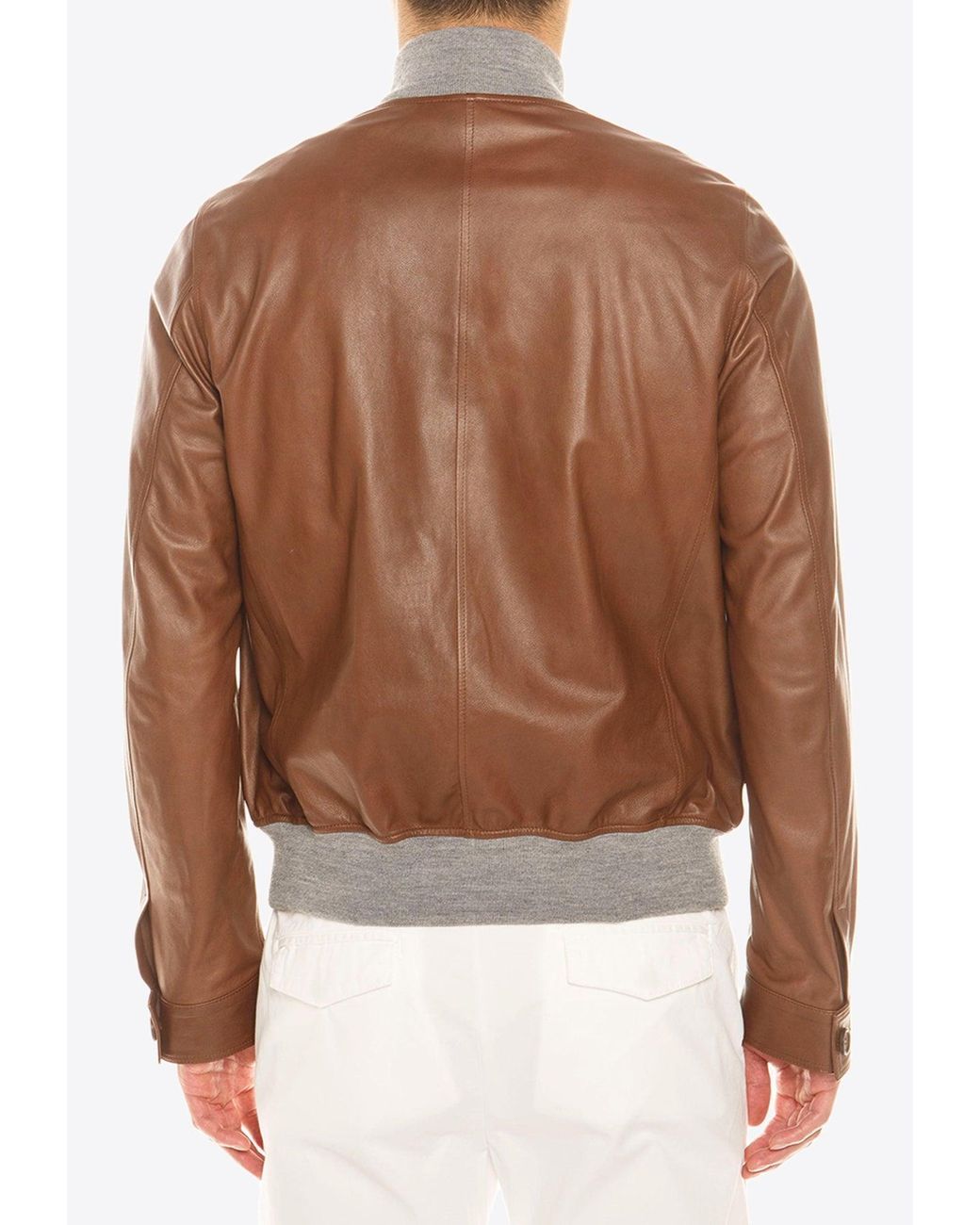 Eleventy Brown Suede Bomber Jackets for men