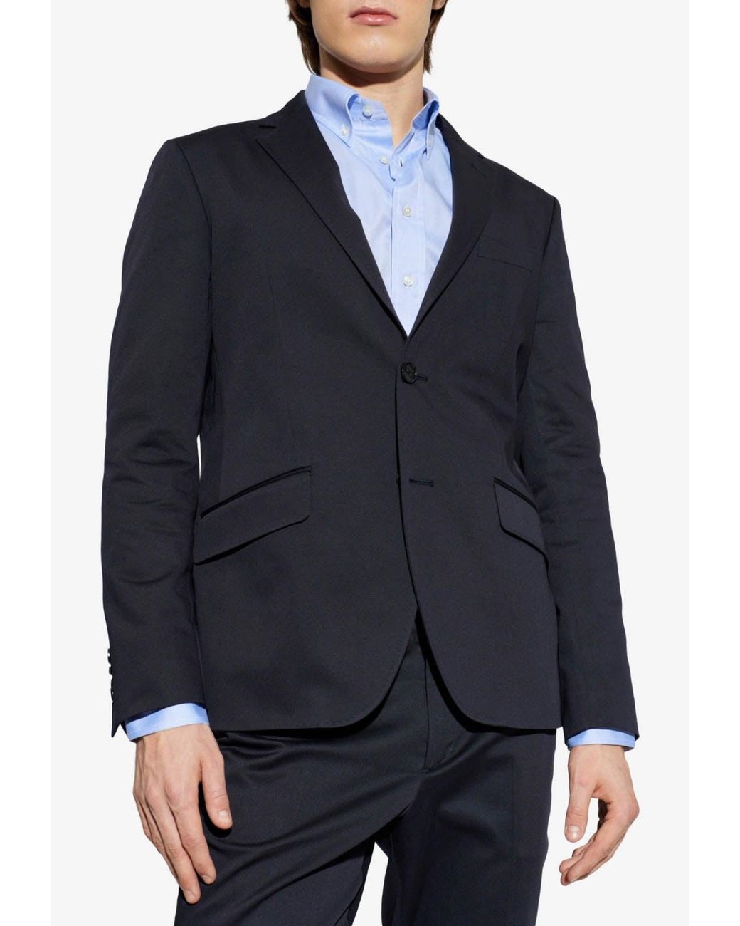 Etro Blue Single-Breasted Buttoned Blazer for men