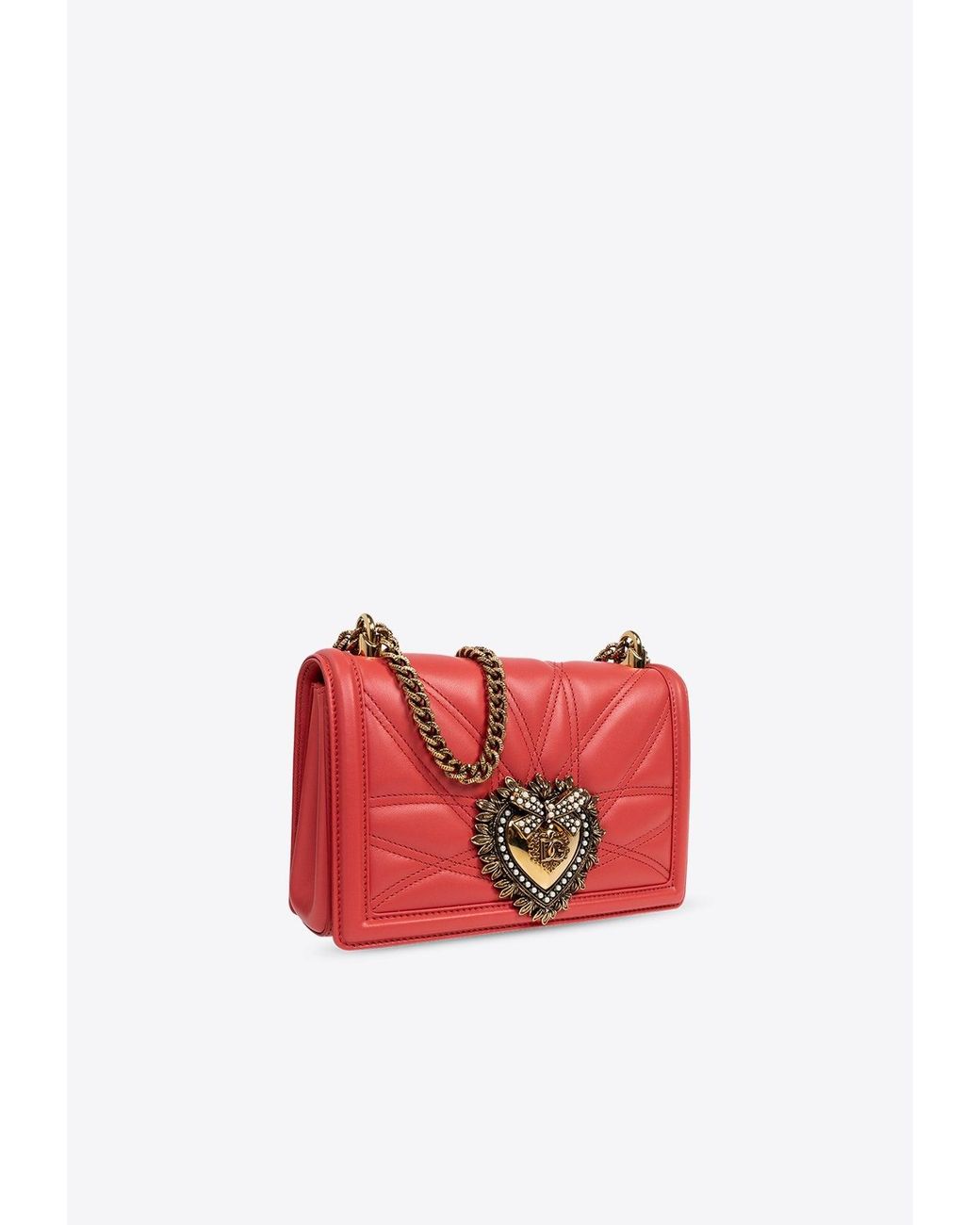 Dolce & Gabbana Red Devotion Medium Shoulder Bag