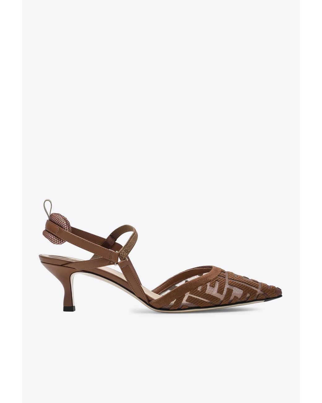 Fendi White Colibrì Lite 70 Slingbacks Pumps