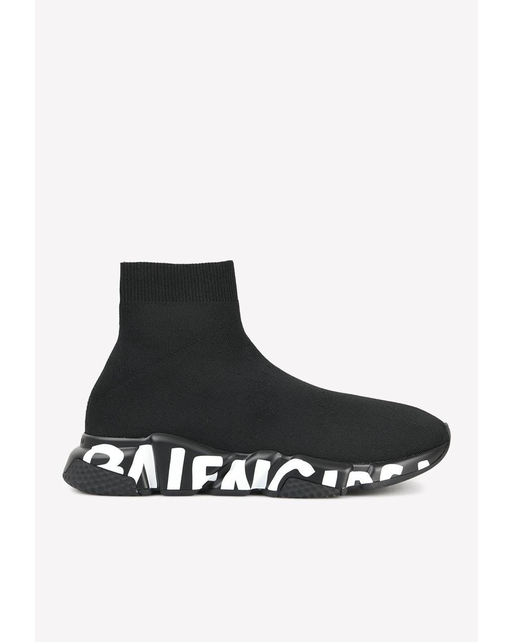 Balenciaga Synthetic Speed Lt Graffiti Stretch-knit Sneakers in Black ...