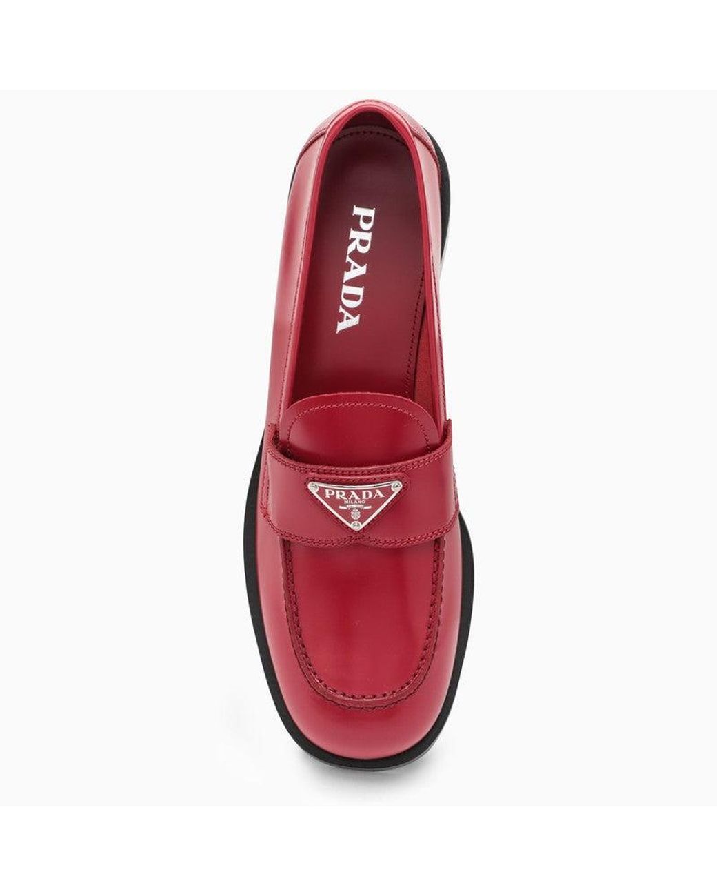 Prada red loafers sales