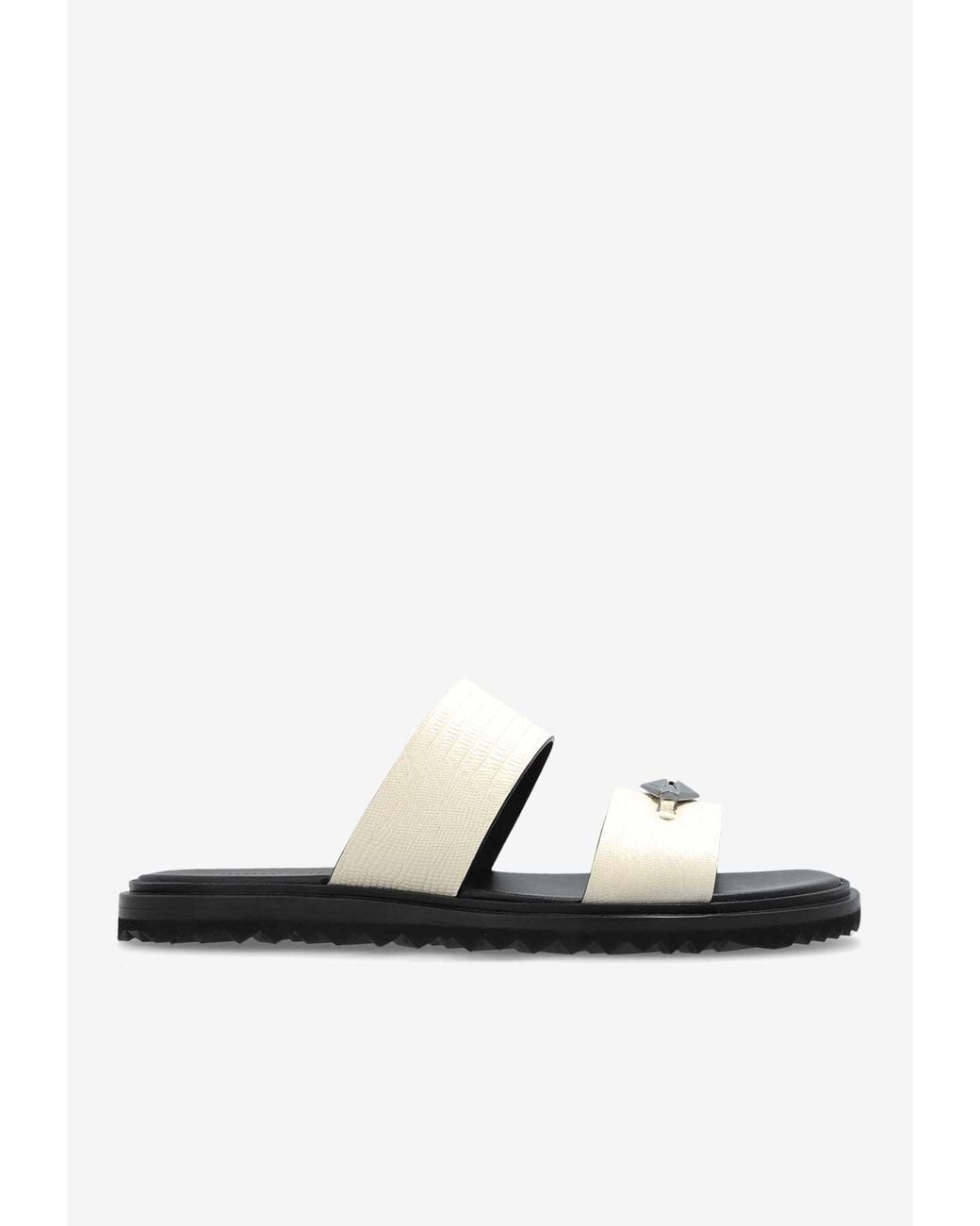 Jimmy Choo Raiden Leather Sandals in White for Men | Lyst