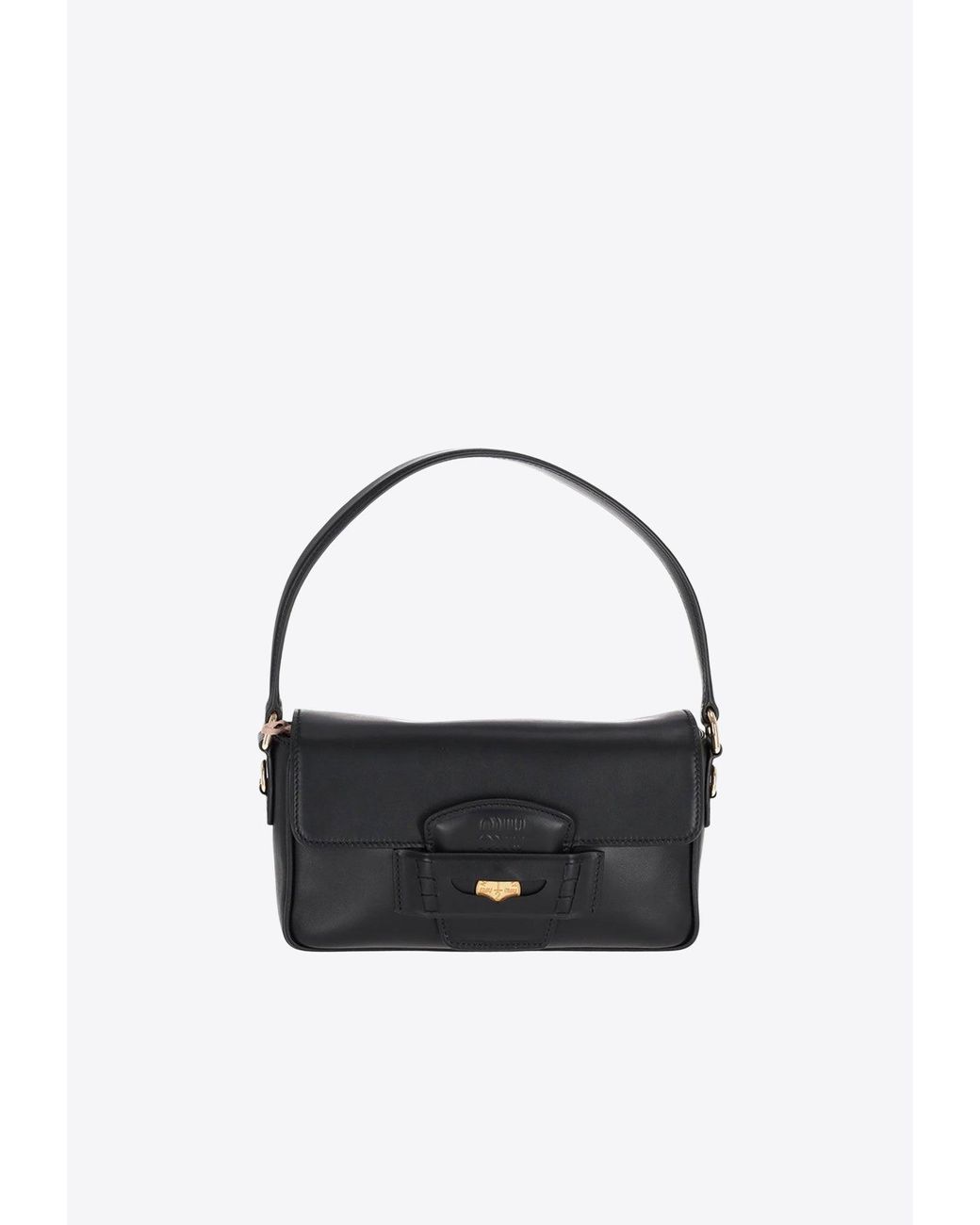 ショルダーバッグ・ポシェット Miu Miu Black Leather Penny Shoulder Bag Miu Miu Leather Penny Shoulder Bag in Black | Lyst