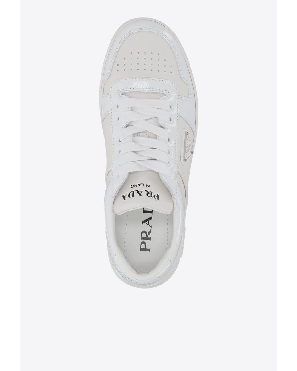 Prada White Downtown Leather Sneaker