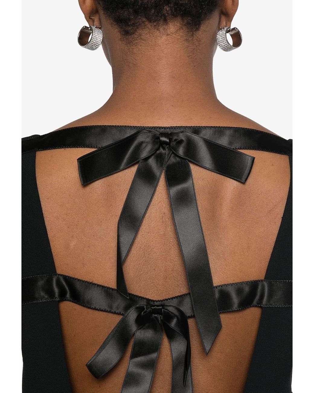 ワンピース PRADA BLACK VELVET MINI DRESS WITH BOWS Prada Black velvet mini dress with bows | TheDoubleF
