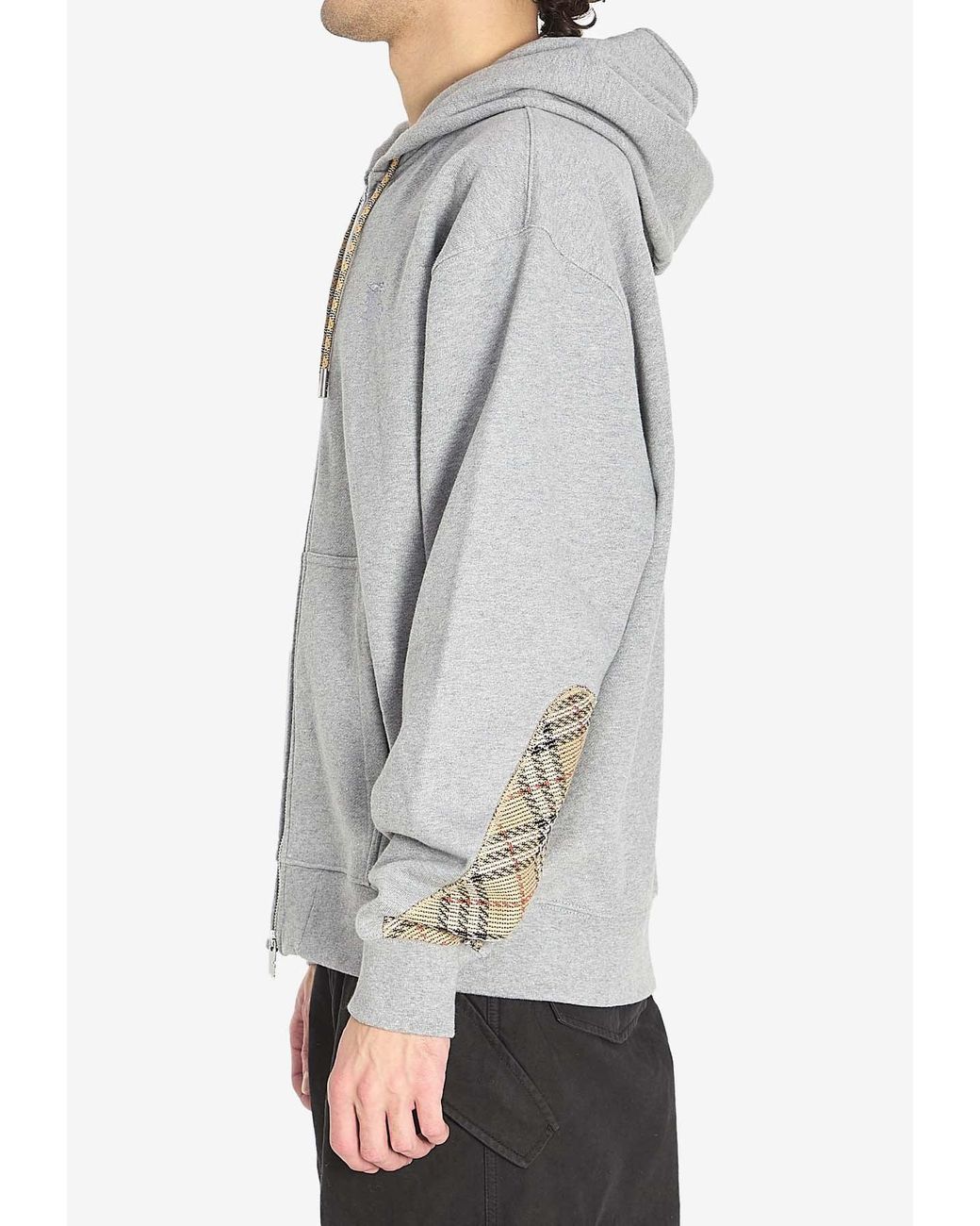 Burberry Zip-Up Hoodie in Gray for Men | Lyst