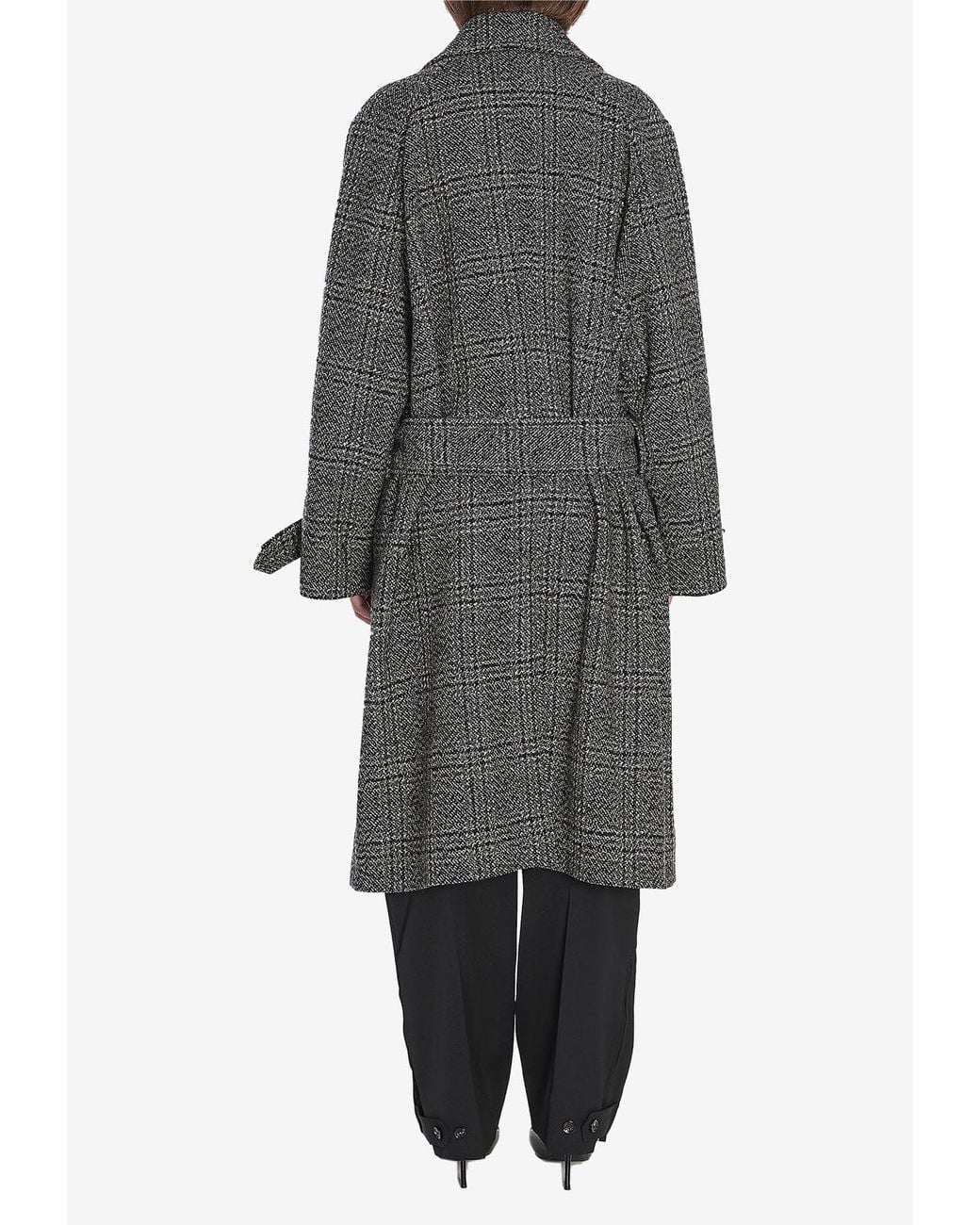 Balenciaga Black One Layer Raglan Wool Coat