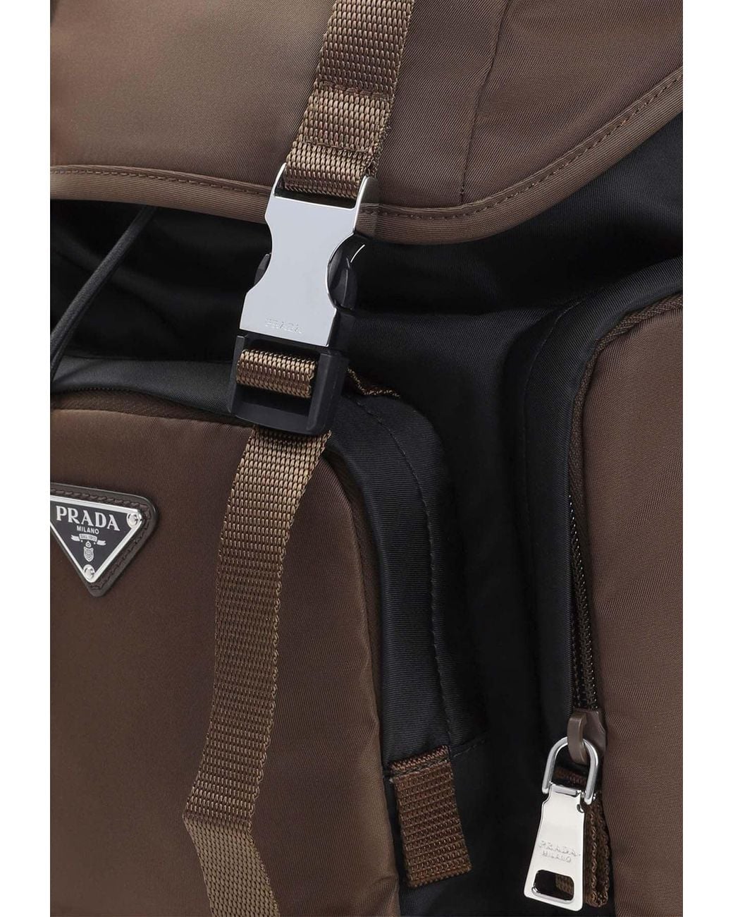 Prada Black Triangle Logo Re-Nylon Backpack for men